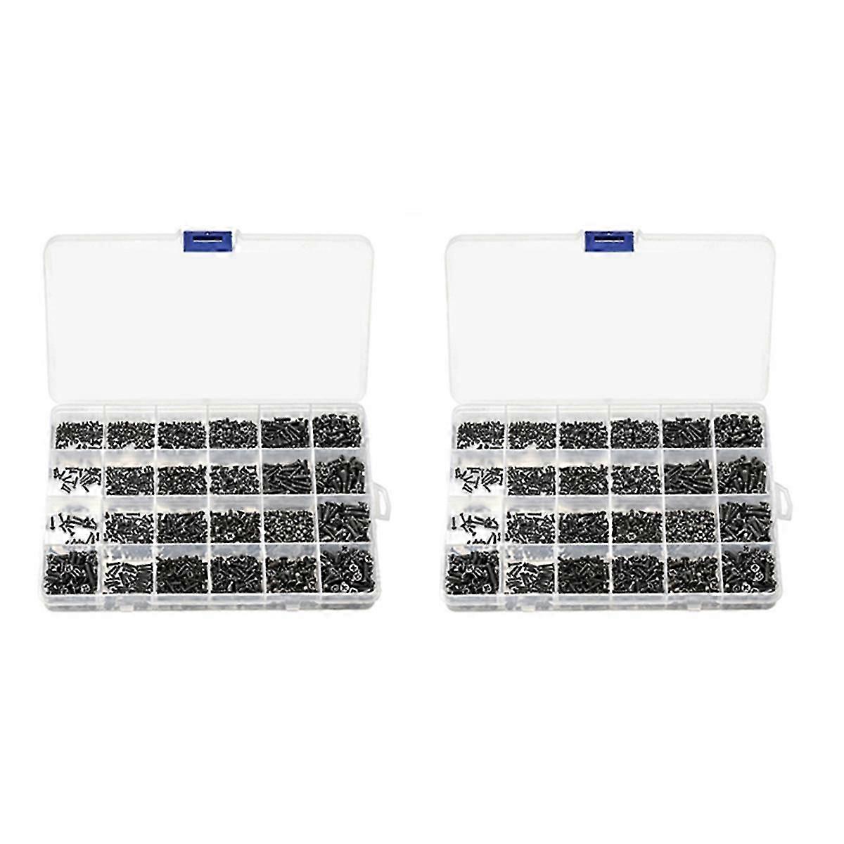 1440Pcs Countersunk Flat Head Mini Screw Set M1.4 M1.7 M2 M2.5 M3 Carbon Steel Computer Notebook Lap