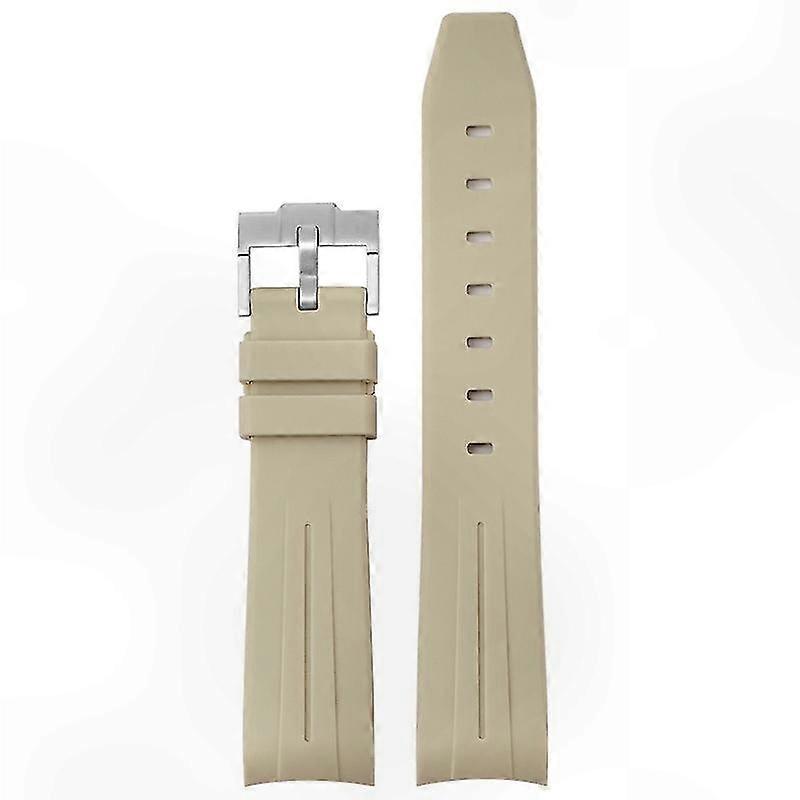 20MM TPU Arc Watch Strap with Silver Buckle for Omega and Swatch-Compatible Models Replacement Band