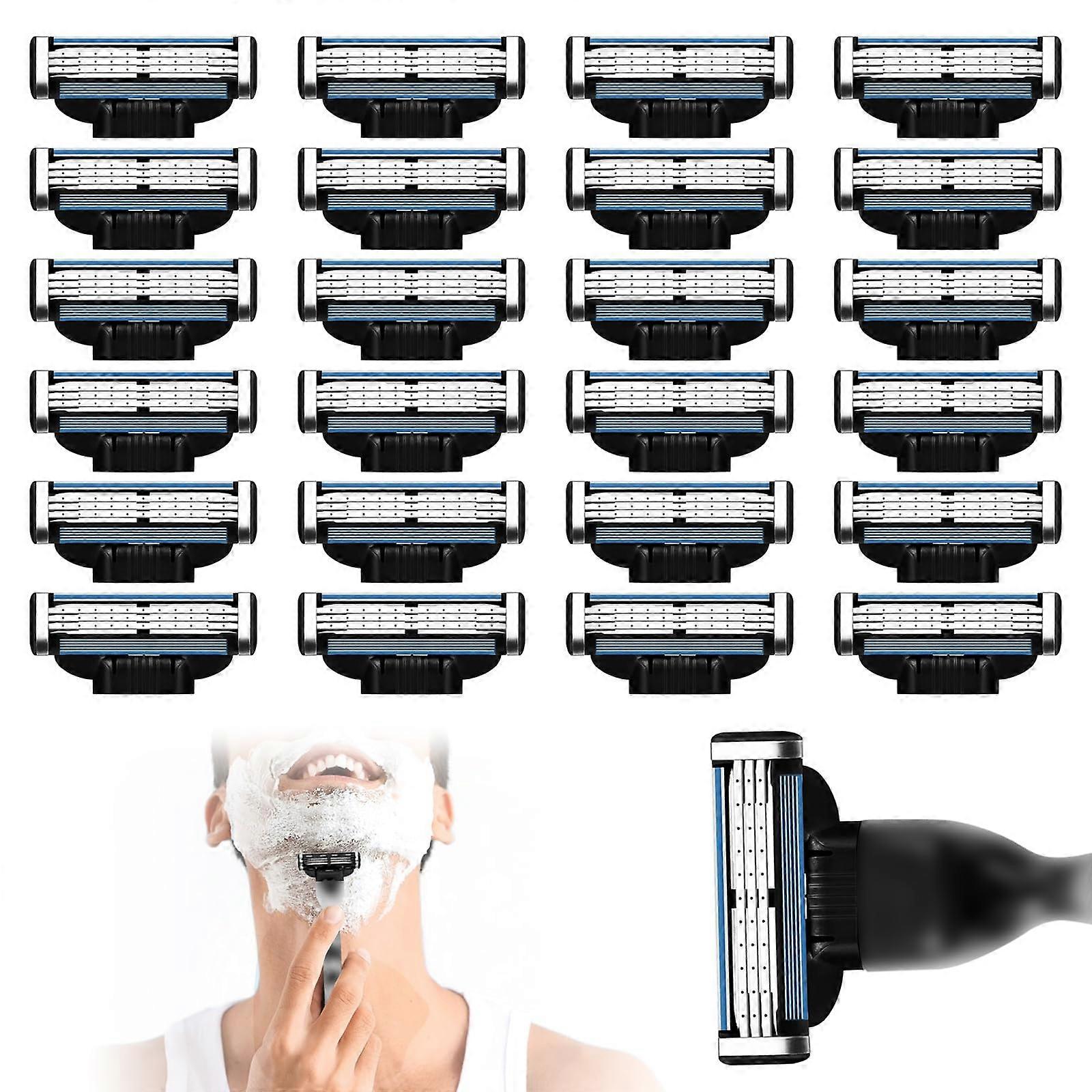 Razors for Men Razor Blades Refills, Upgraded Lubrastrip, Compatible with Gillette Mach3 Razors