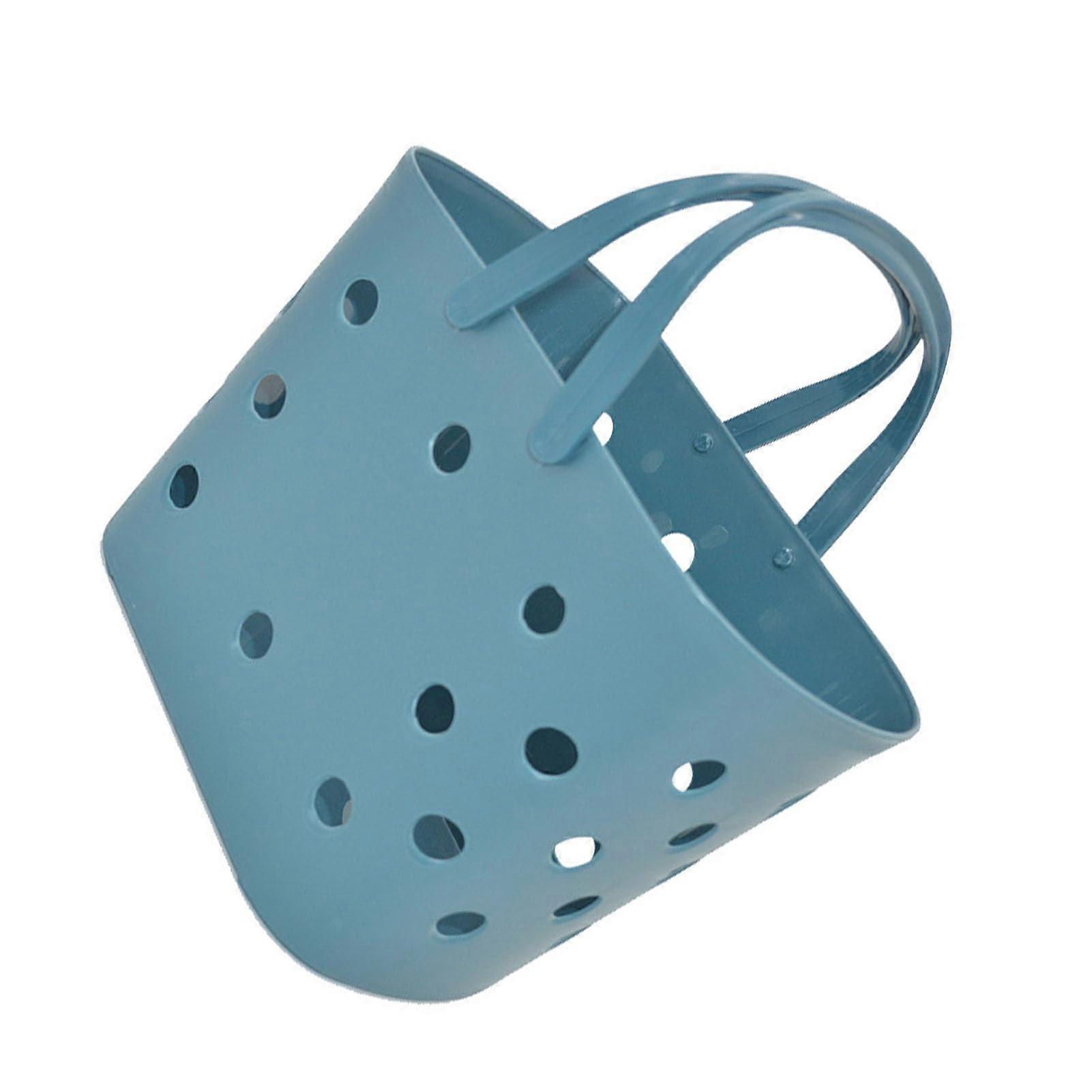 Shower Storage Basket with Handle, Versatile Hollow Design Organizer Bin for Bathroom, Kitchen, and Dormitory Use
