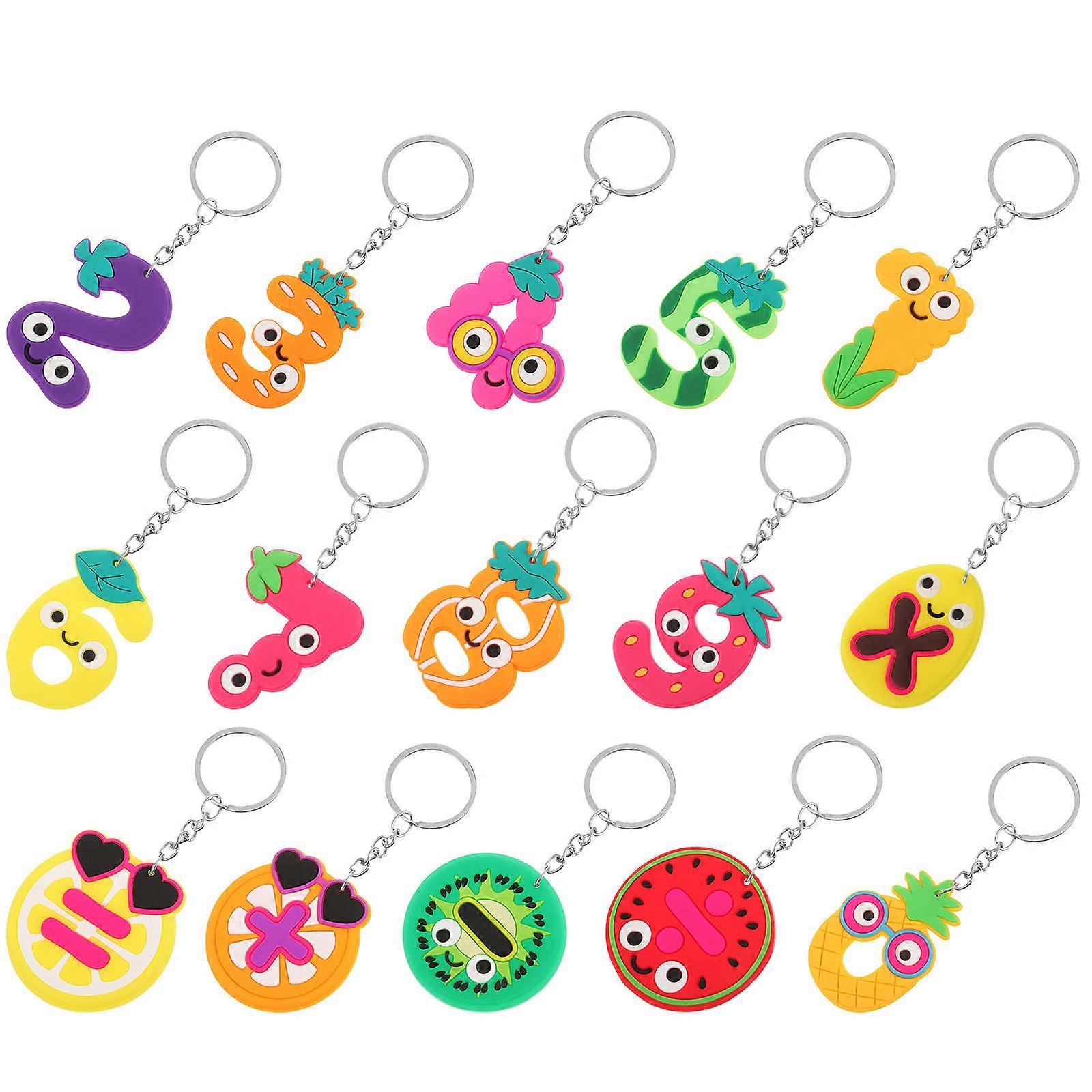 Assorted Color 45Pcs Fruit Themed Keychains For Daily Decoration Gift Giving Small Rectangular Keychain