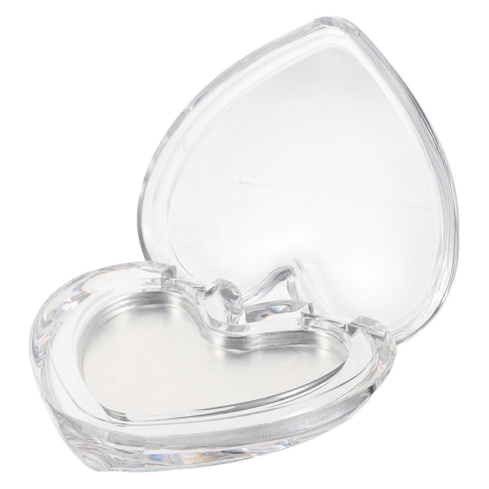 Heart Shaped Clear Powder Case for Makeup Storage 4Pcs