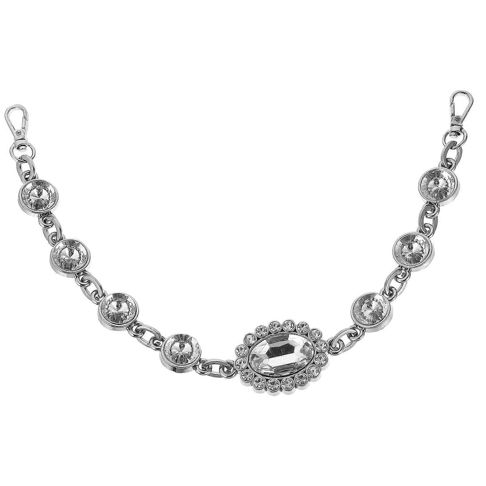 Silver Bag Chain for Replacement DIY Use 3Pcs Shoulder Chain Set