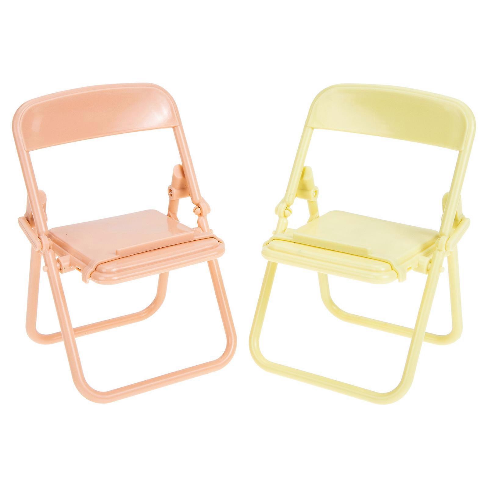 Folding Chair Toys For Toddlers Model Decoration Orange Color Portable 4Pcs