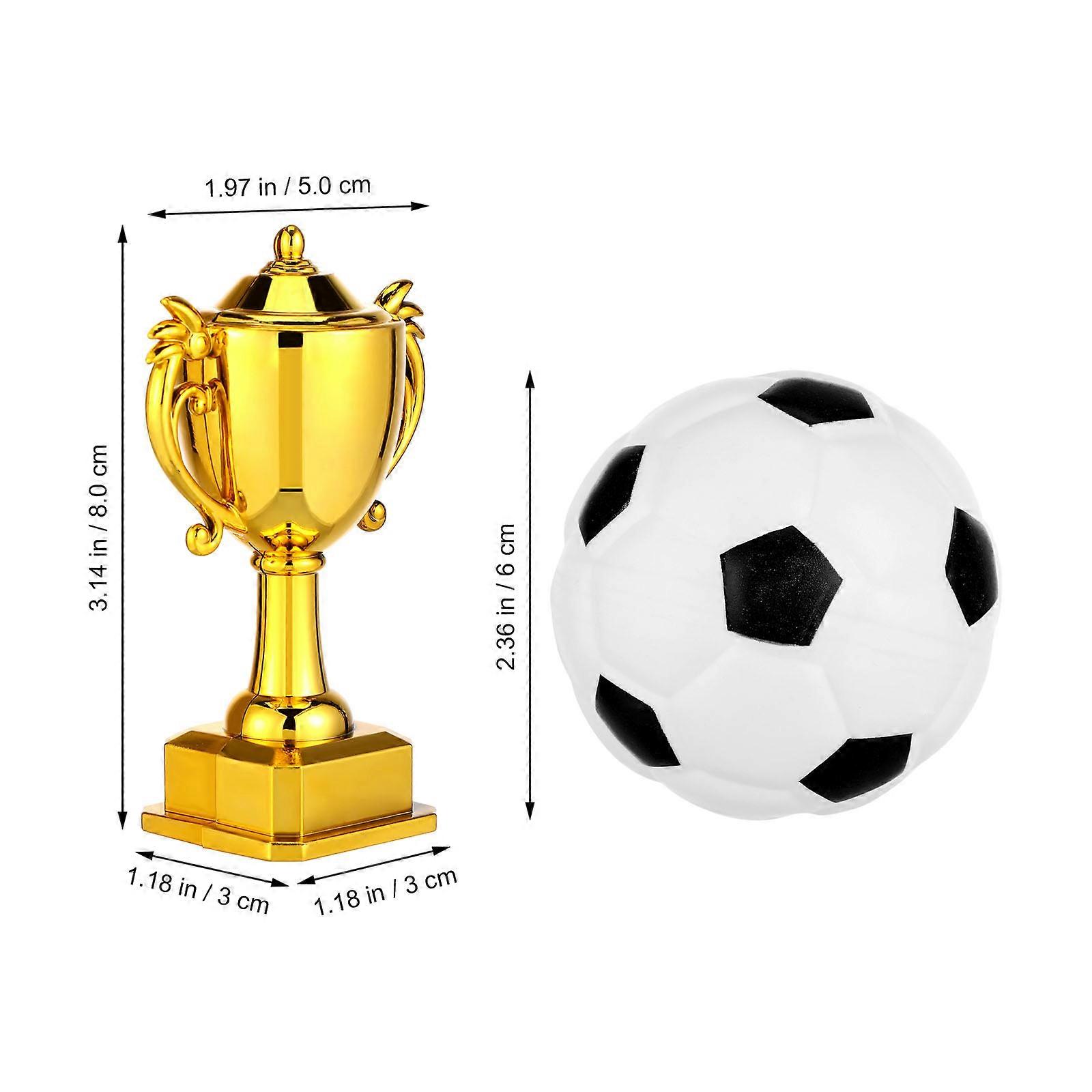 Miniature Soccer Trophy Decoration Set For Indoor Display Realistic Design 1 Set