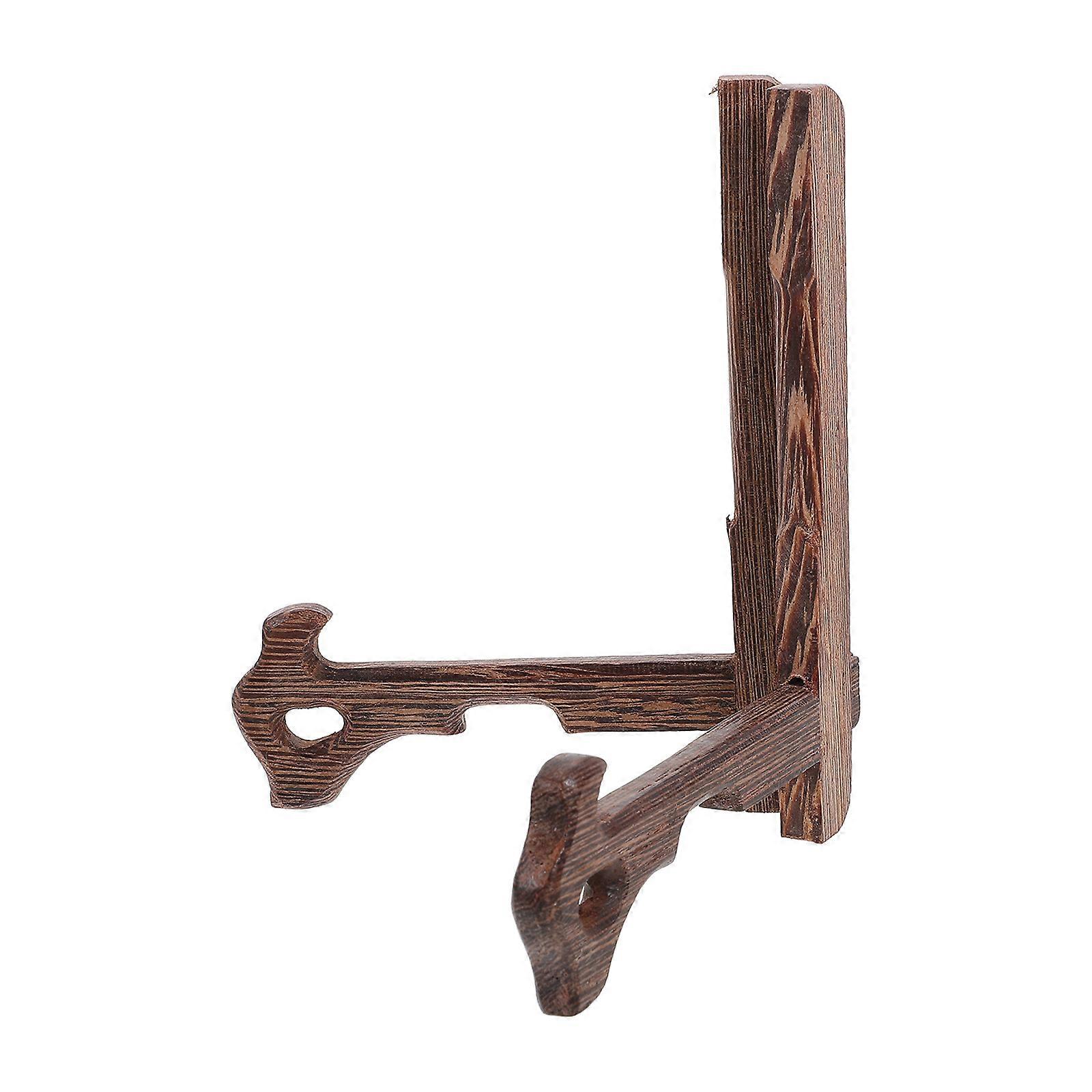Wood Display Stand for Display Brown 5Pcs Stable Wooden Plate Holder
