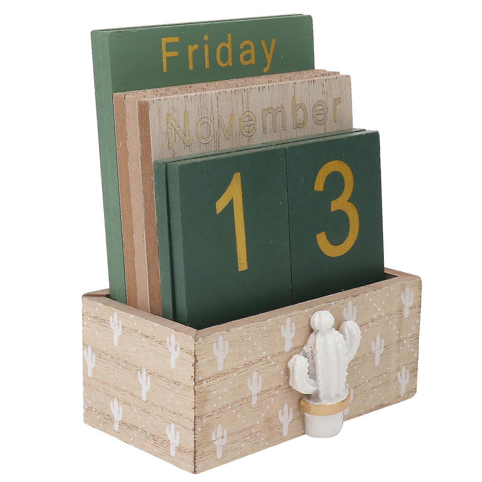 Table Wood Calendar for Office Use 2Sets Office Calendar Decor