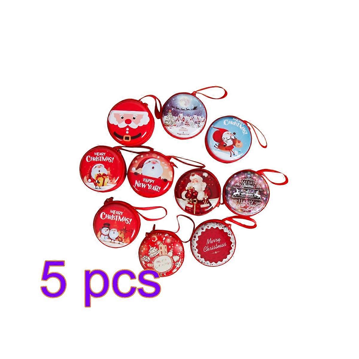 Bag Cartoon Keychain Key Ring for Purse with 5Pcs Christmas Red Pieces