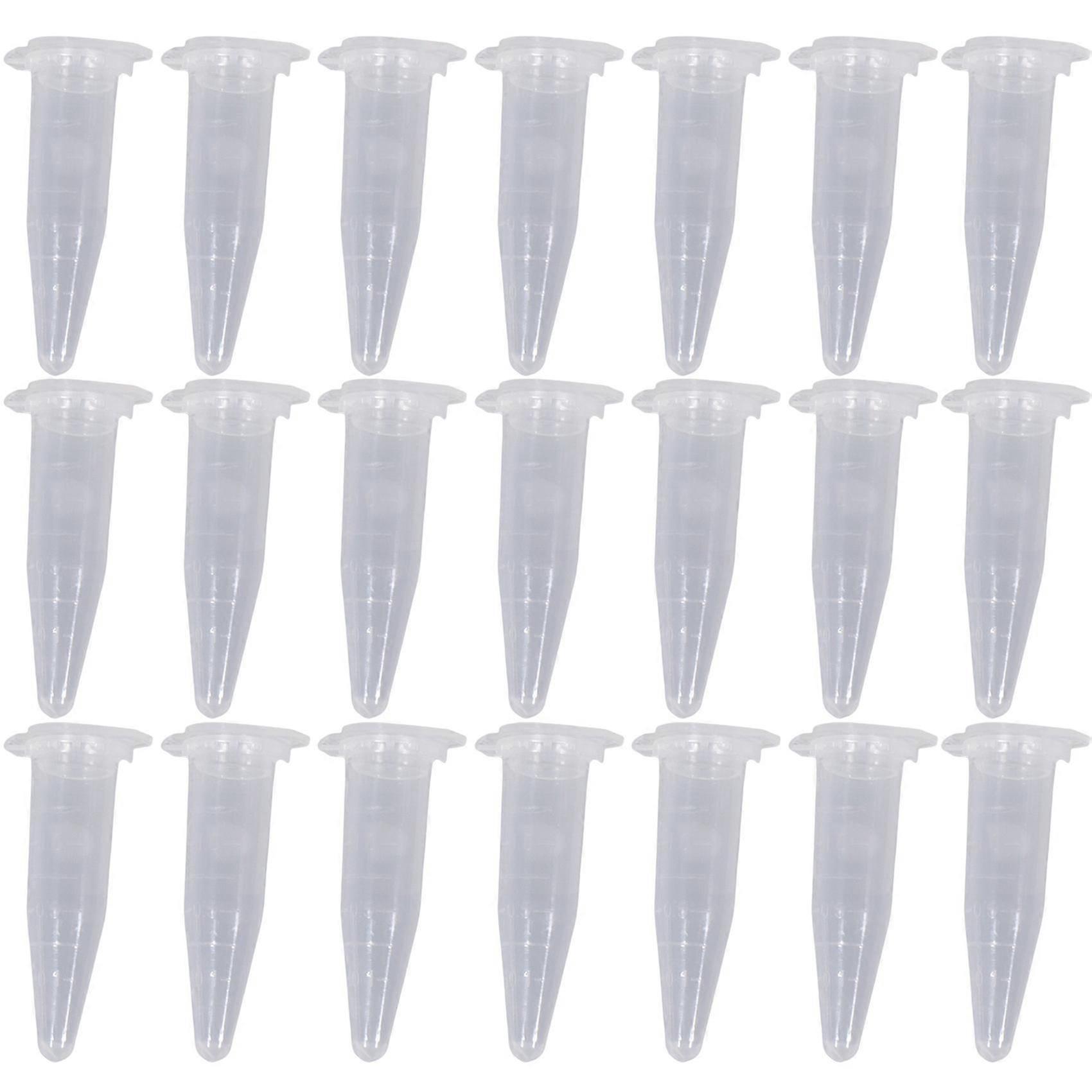 100PCS 1.5ml Laboratorio Trasparente Micro Plastica Provette Centrifuga Fiala Tappo A Scatto 42x11mm