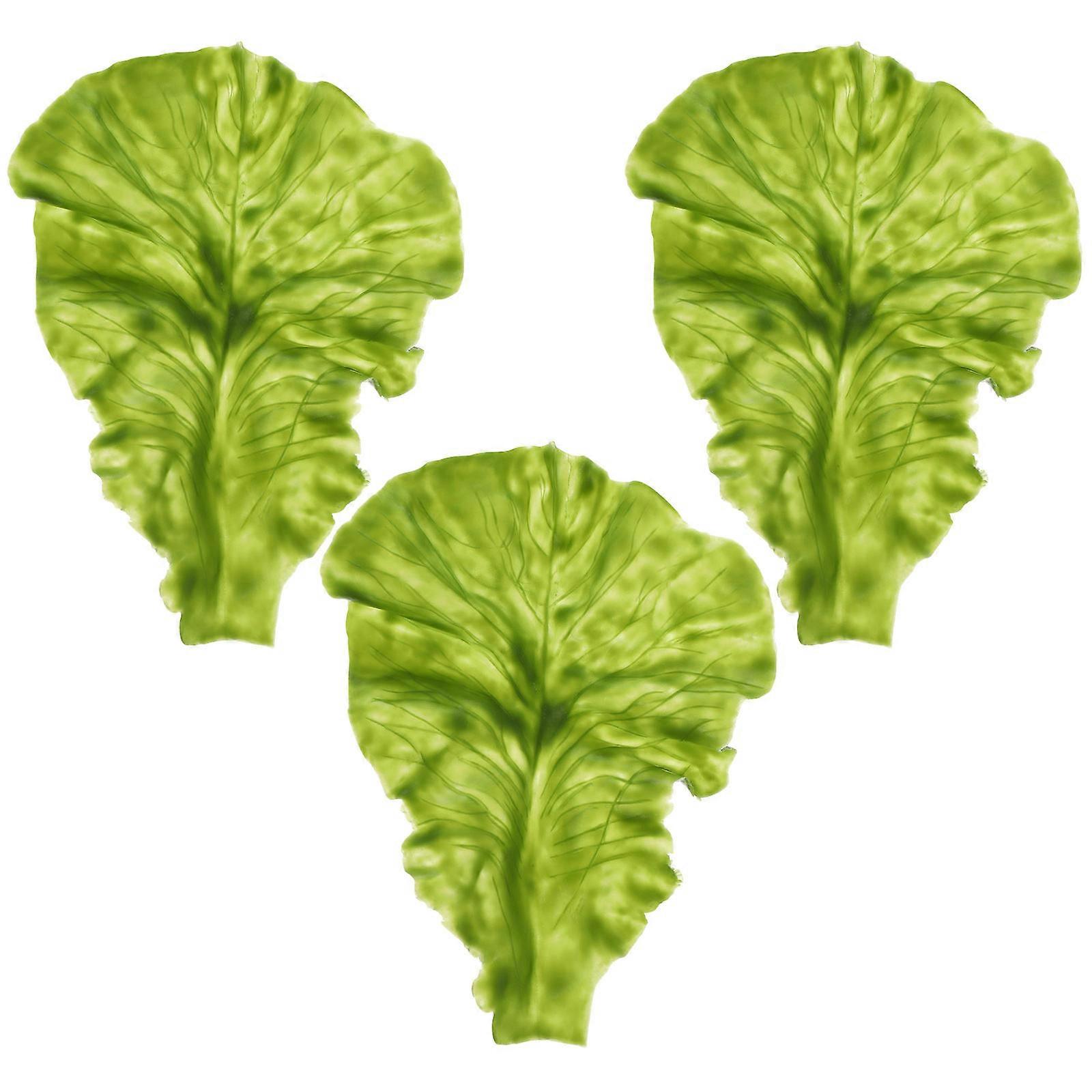 Lifelike Lettuce Adornment for Decor 3Pcs Simulation Lettuce Leaf Models