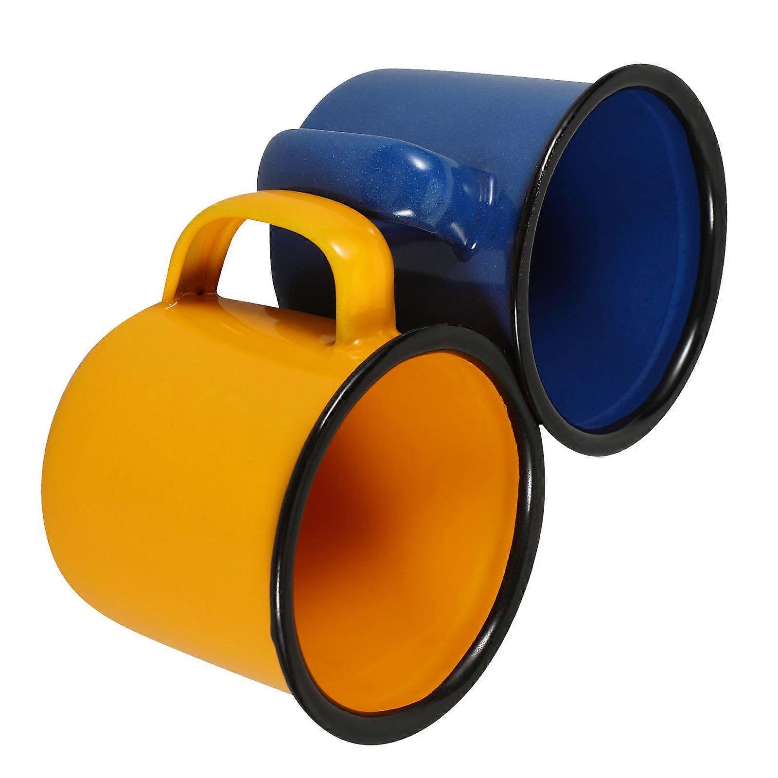 Mini Wine Mugs Multi Functional Vintage Iron Cups Easy to Clean Wide Mouth 2Pcs