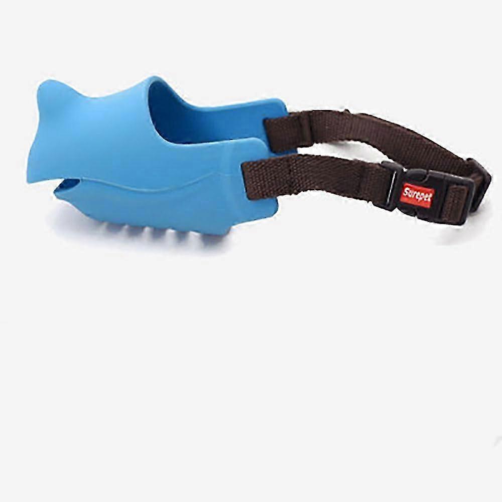 Dog Muzzle AntiBite Barking Muzzle for Medium Large Dogs (Blue, L) 25-26