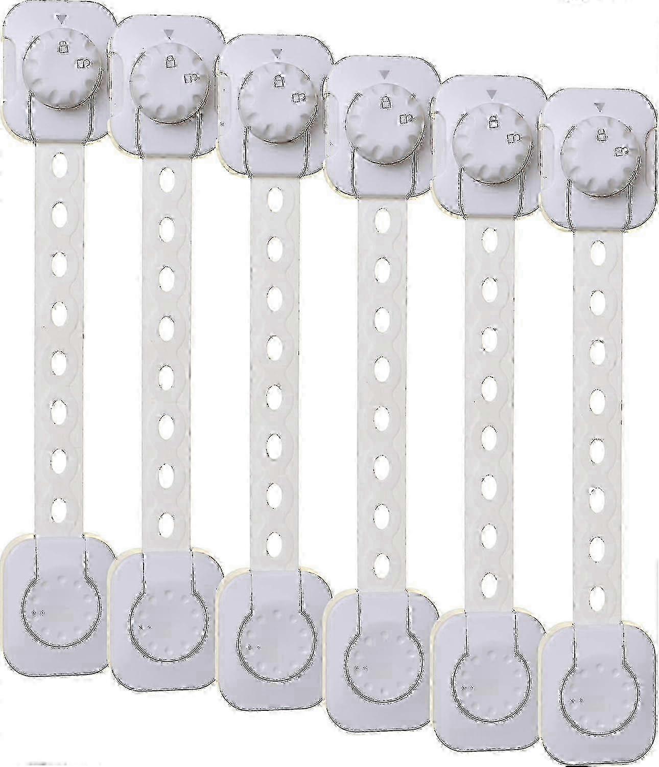 Multi-Purpose Door Lock - Child Safety Lock - White - 6 Pack YVL