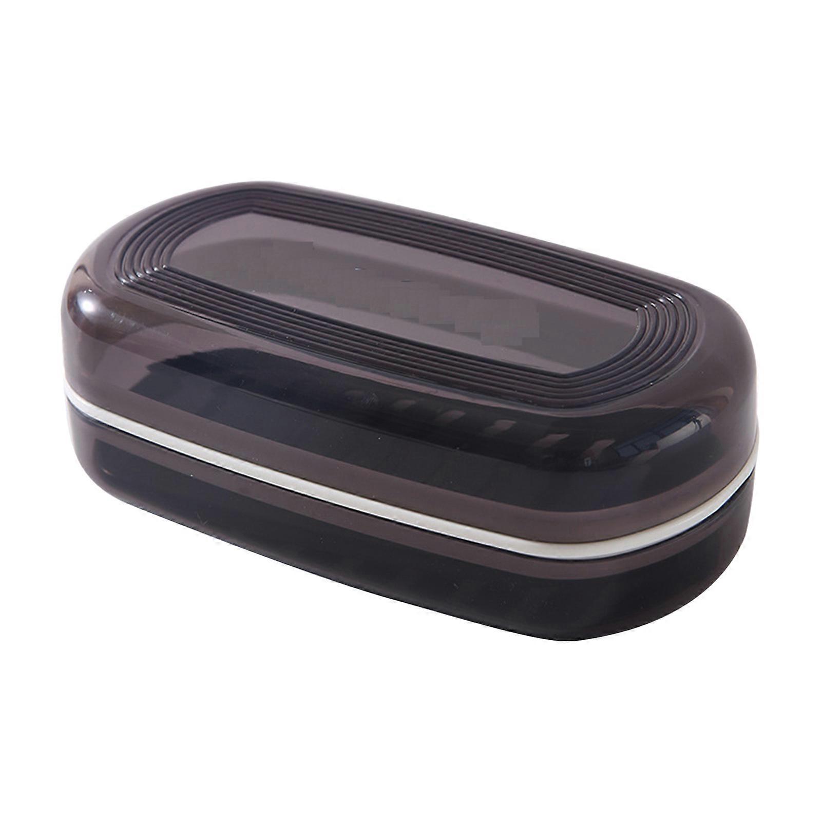 Double Layer Soap Dish with Lid and Drainage Tray Portable Soap Holder for
