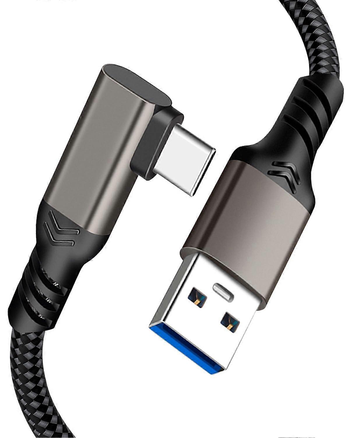 Right Angle USB A to USB C Cable 50cm 90 Degree USB 3.2 10Gbps Fast Charging Samsung Galaxy Compatible USB C Charger Cable