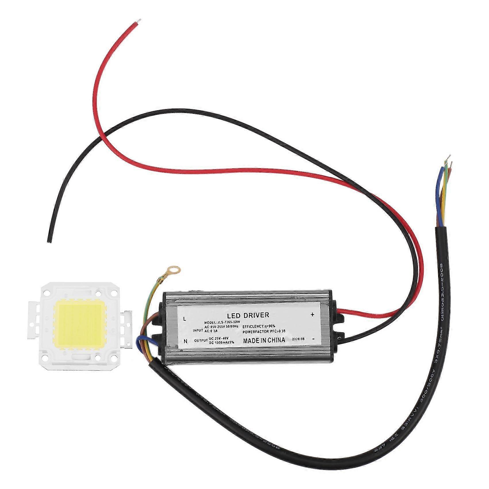 50w Led Driver Waterproof Ip67 Power Supply High Power Adapter + 50w Led Chip Bulb Energy Saving For Diy Daylight