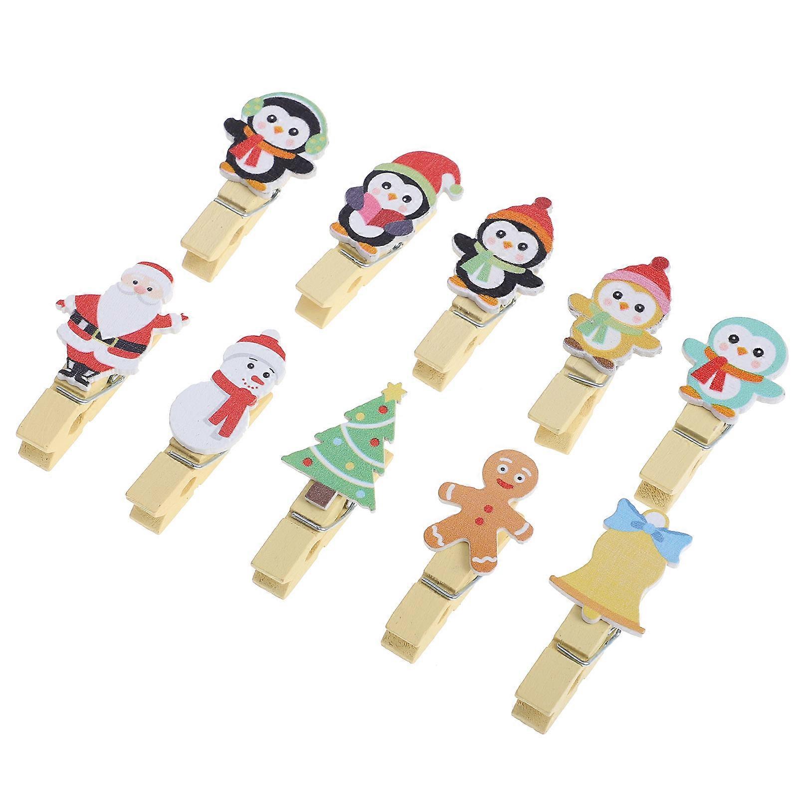 Christmas Design Photo Display Clips Hold Photographs Create Festive Atmosphere 4.5x2cm 40Pcs