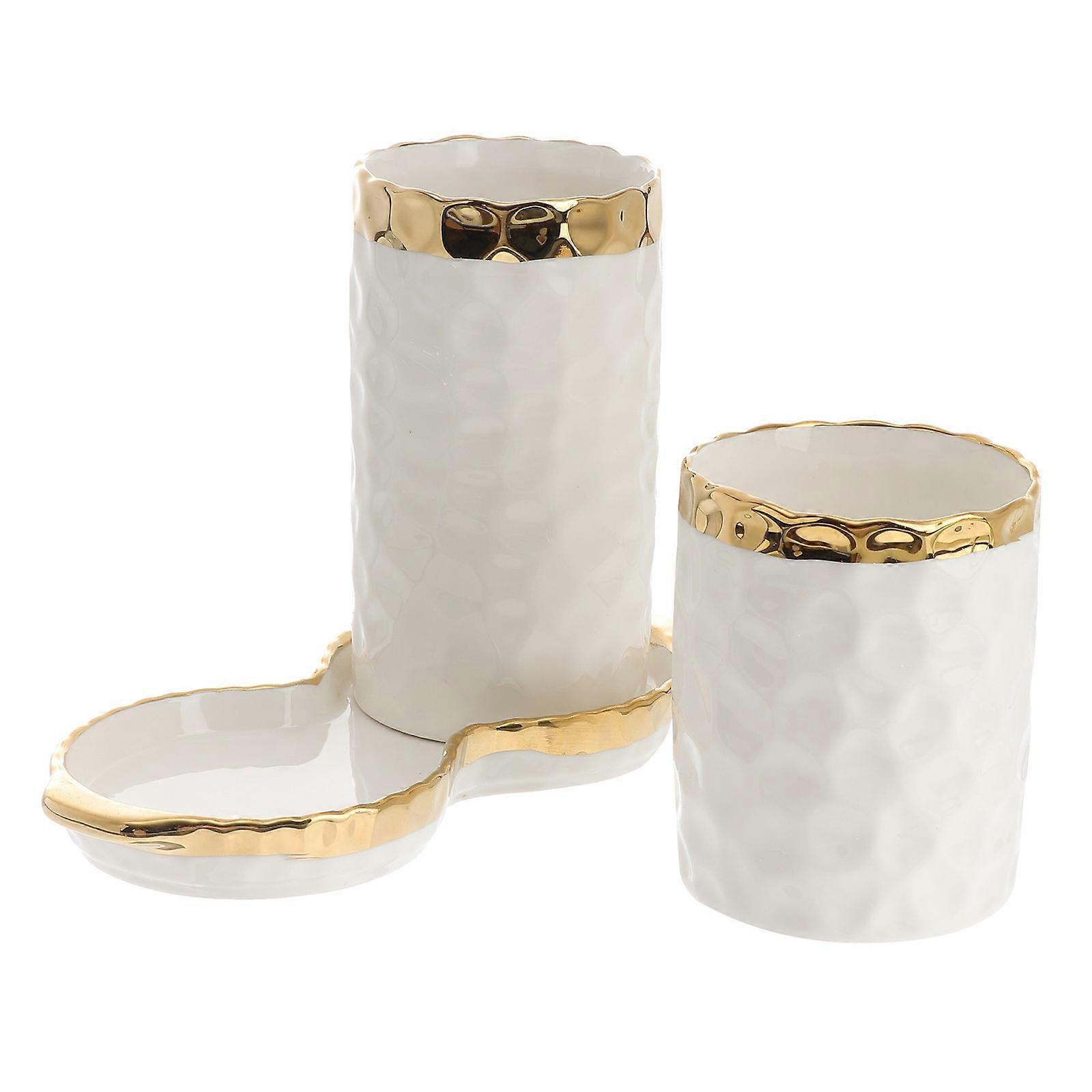 Kitchen Organizer Utensil Holder 2 Sets Creative Ceramic Drainage Storage Holders For Household Use