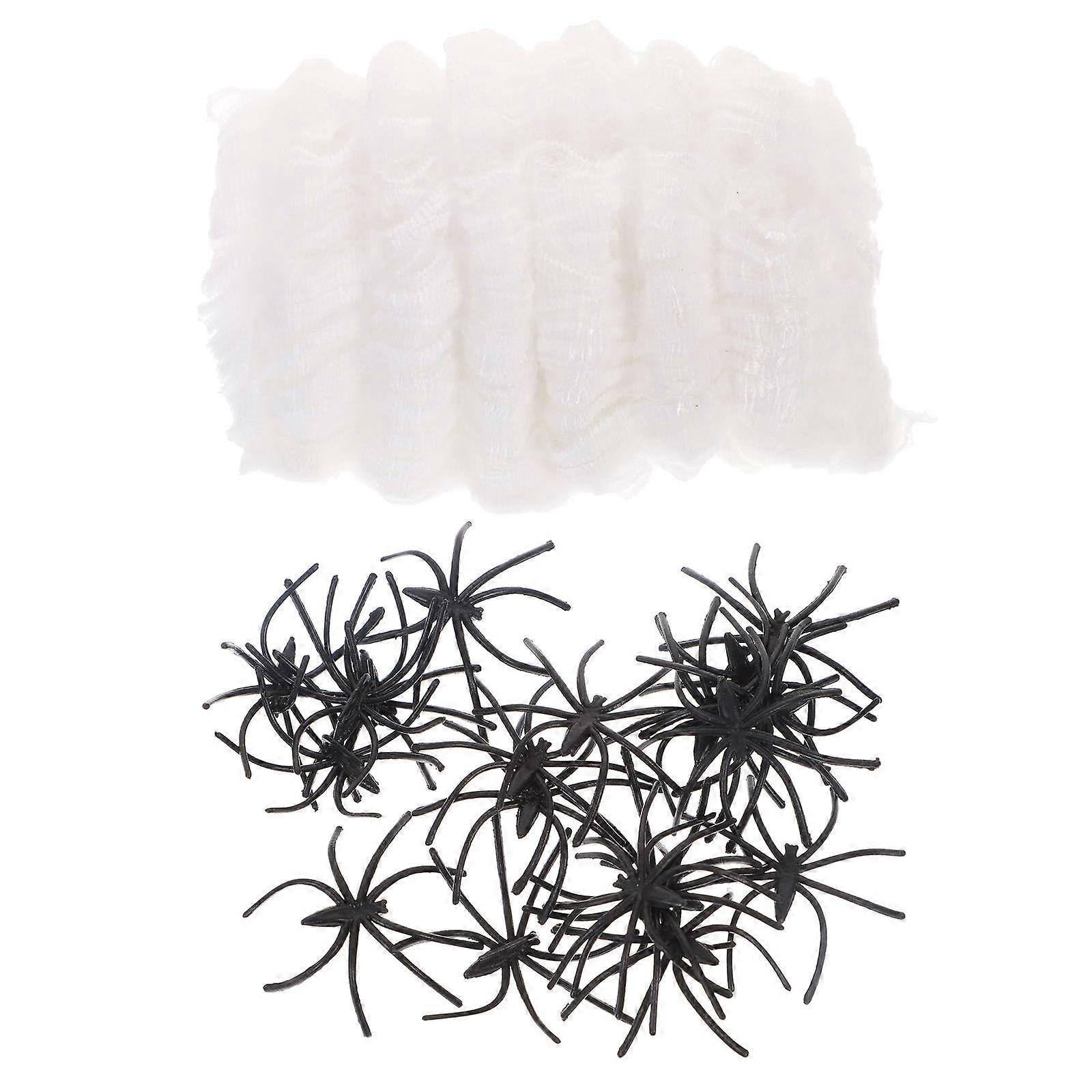 Fake Spider Web Decorations for Halloween Scene 6Sets Multi Color