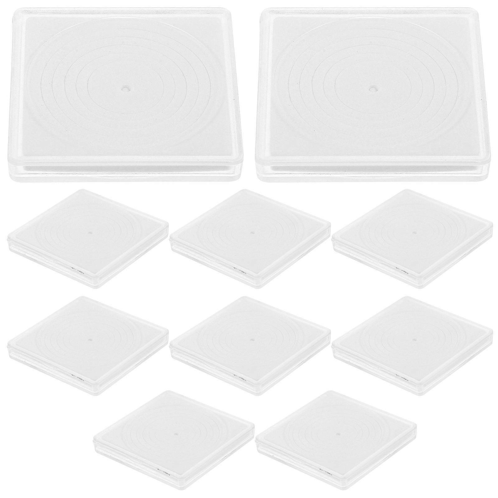 Clear Coin Cases Coin Containers For Coin Collectors 4.50X4.50X1.00CM Transparent Storage 20Pcs