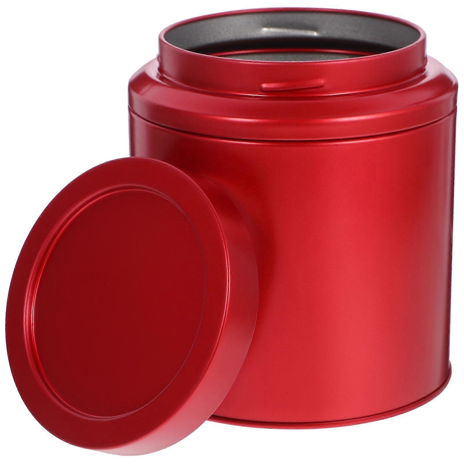 Airtight Tea Tin Canister for Home Use Loose Leaf Tea Storage Red