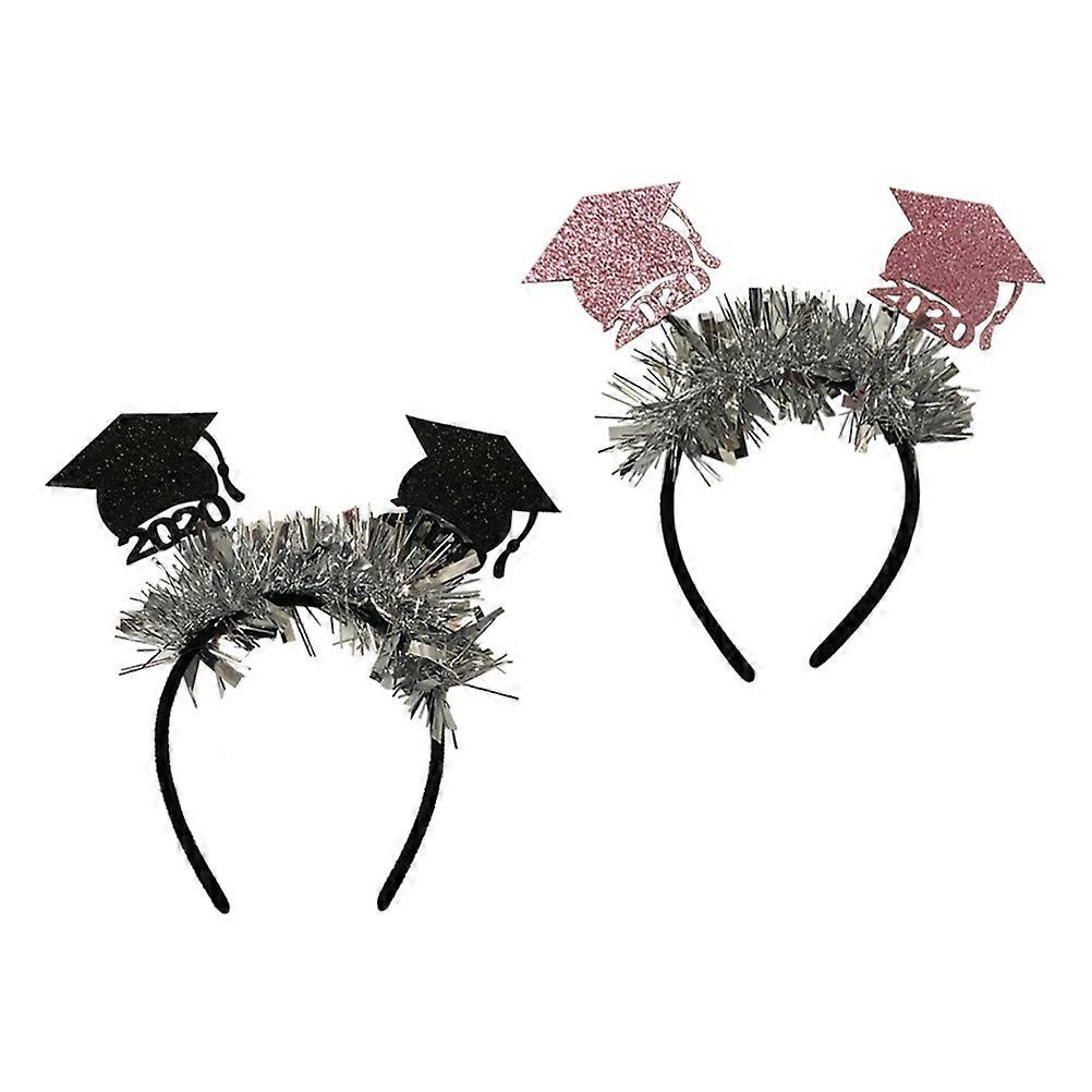 Mini Doctor Hat Design Hair Accessory For Graduation Party With Assorted Color 4Pcs Non-Woven Fabric Headband