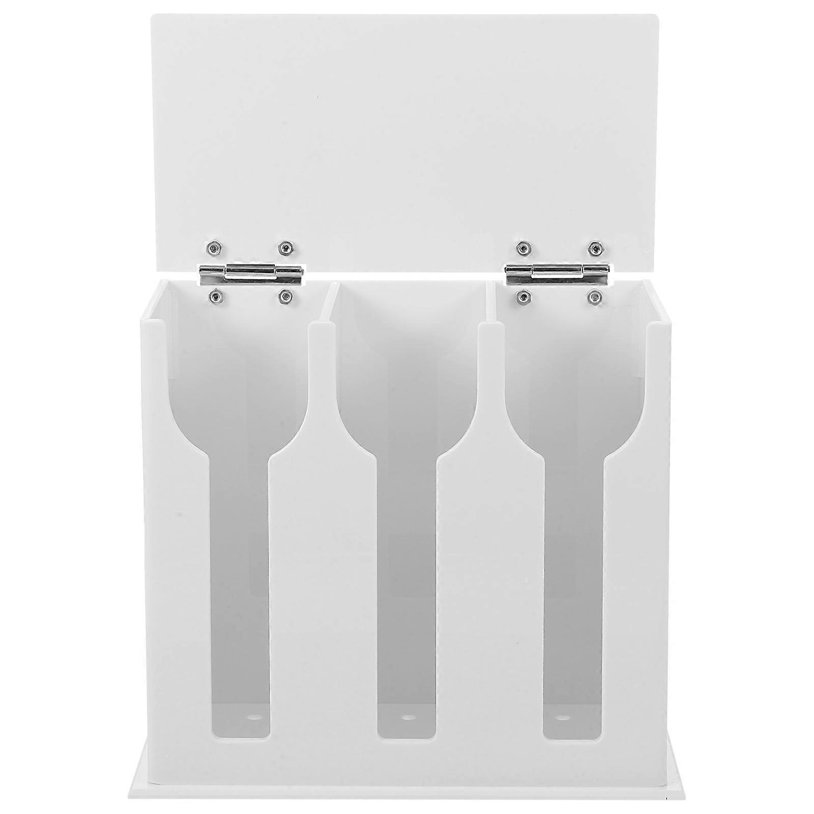 Kitchen Utensil Dispenser Acrylic Spoon Holder with 3 Compartments 2Pcs