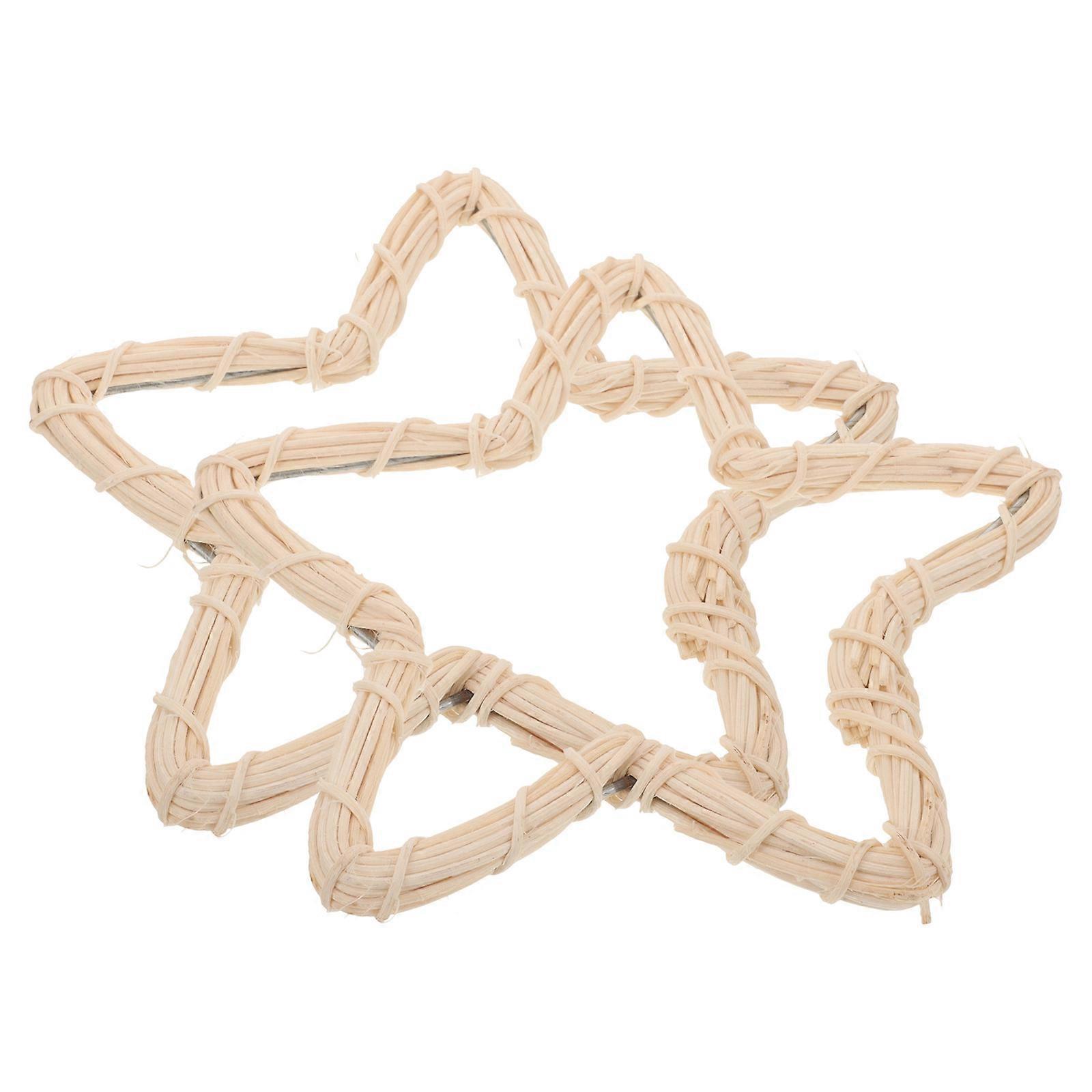 Beige Vine Branch Floral Wreath Rattan Frame for 2Pcs Craft Making