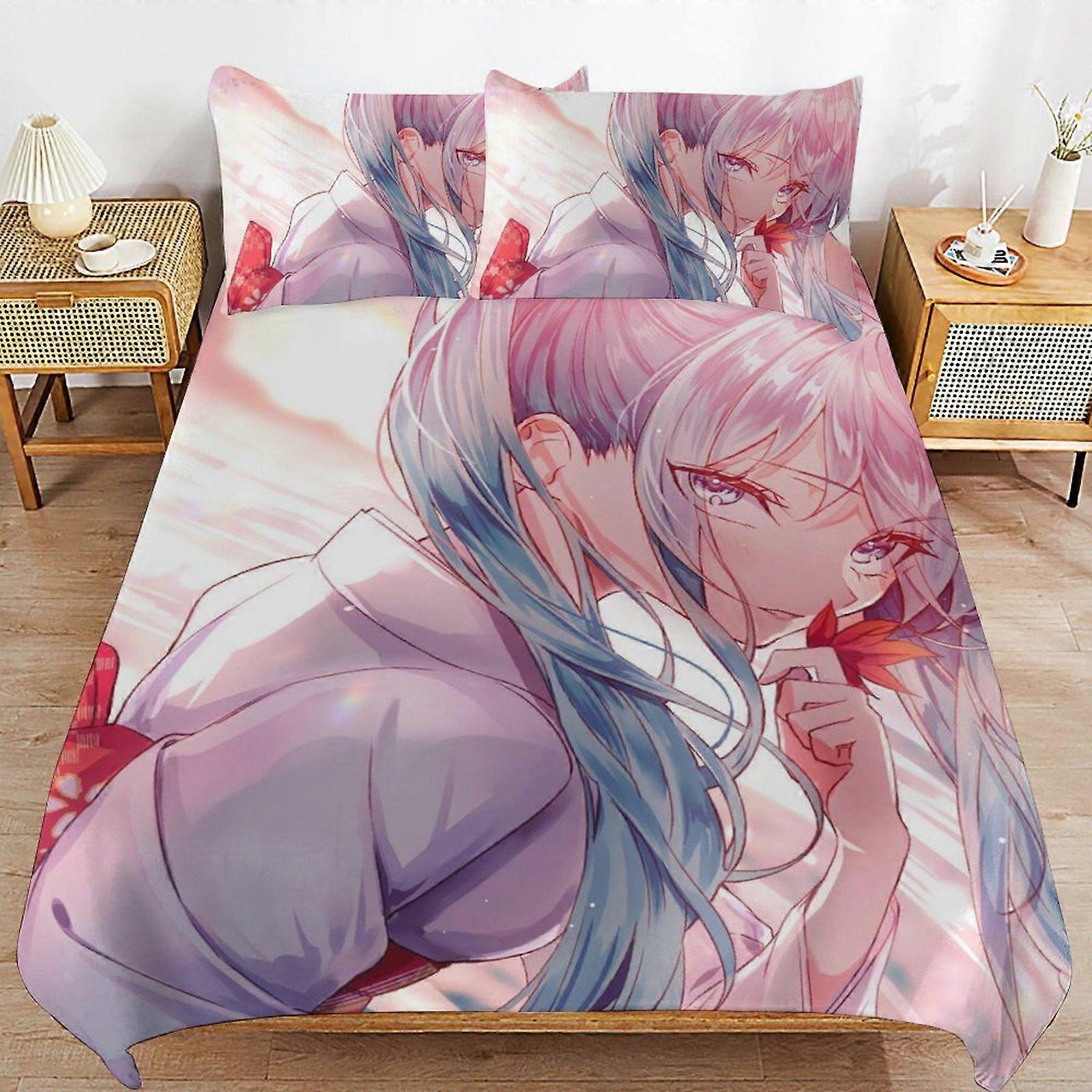 a496 Hatsune Miku Modern Handling Practical Sleep Set Durable Threaded Design Zipper Duvet Cover Sets Essential b496