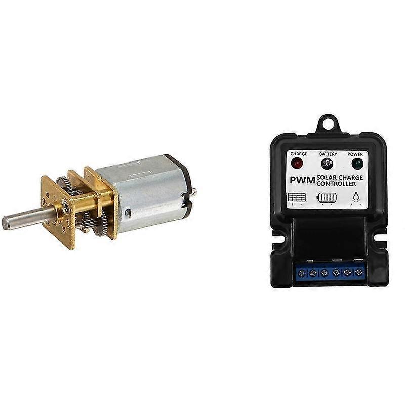 JA12-N20 Model DC 12V 100RPM Torque with 1Pc Useful 6V 12V 10A Auto Solar Panel Charge Controlle