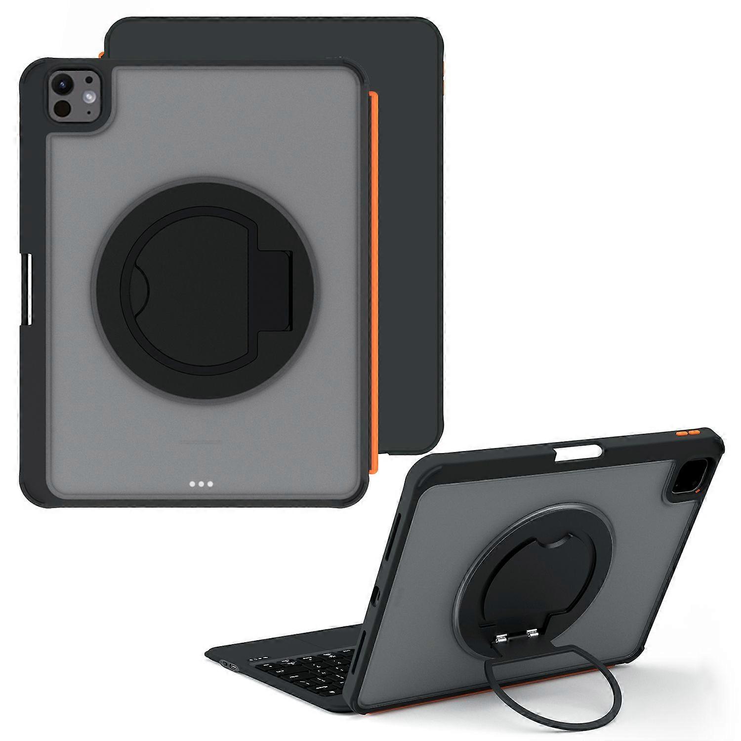 For iPad Pro 11 (2024) M4 Magnetic Split Backlit Keyboard Case with Rotating Stand