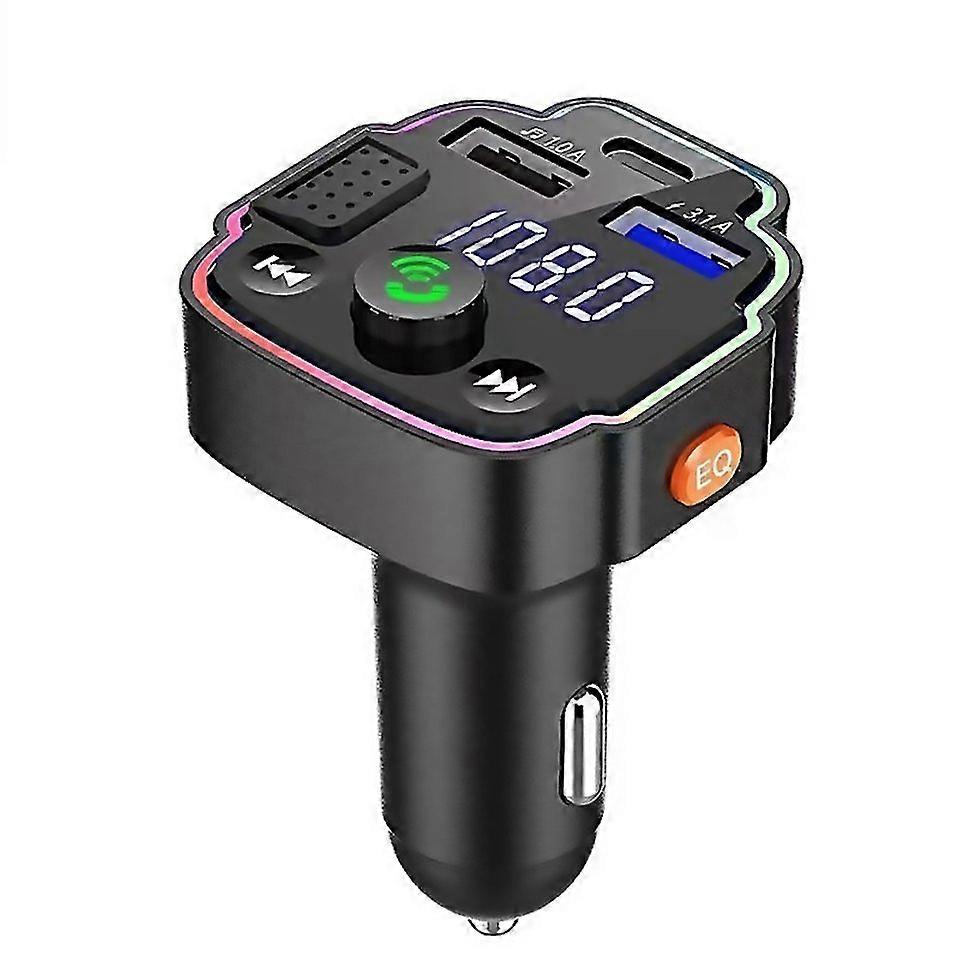For Q8 Car Bluetooth Fm Transmitter Pd Fast Charging Ambient Light