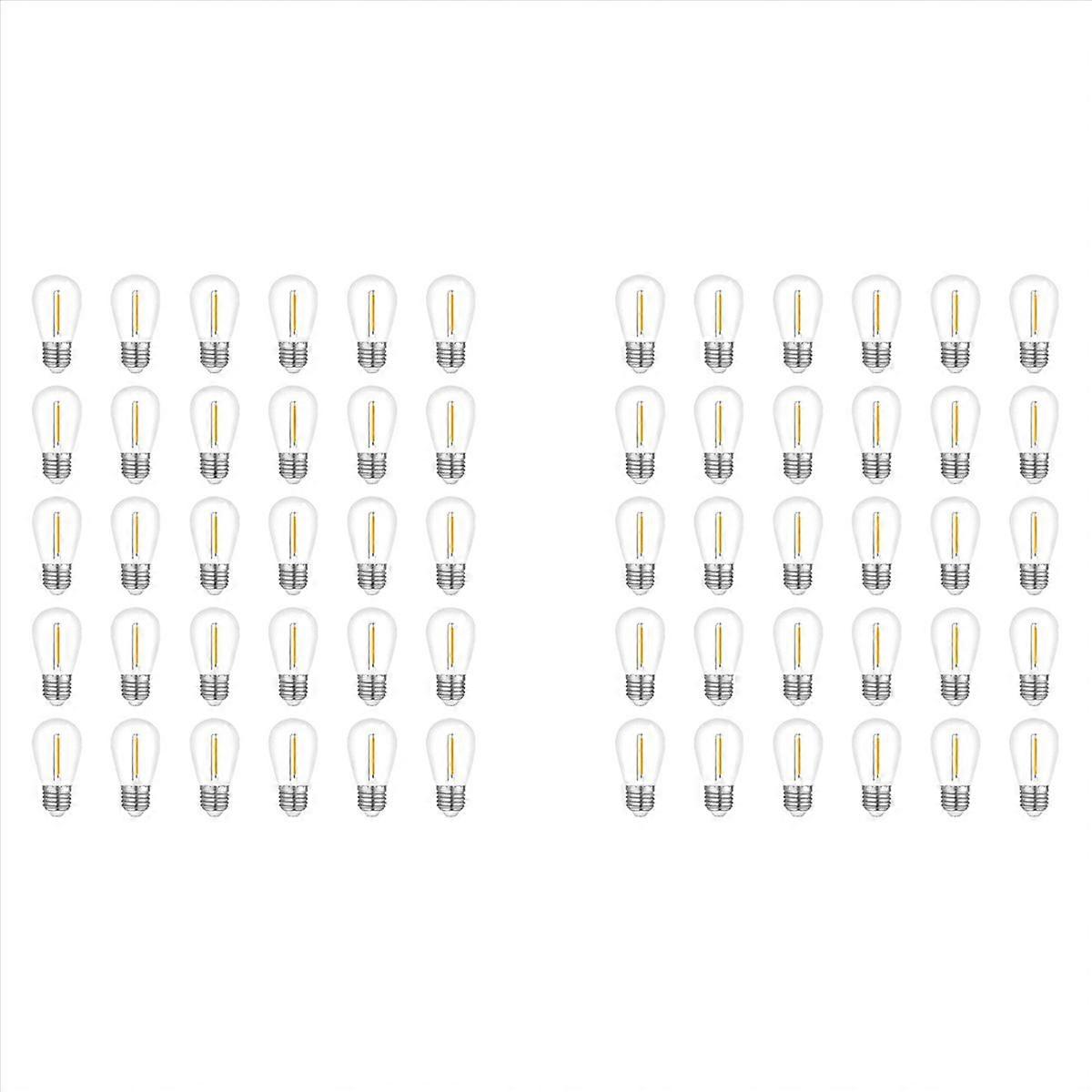 60-Pack Outdoor String Light Bulbs, Waterproof S14 Replacement Bulb, E26 Base Warm White