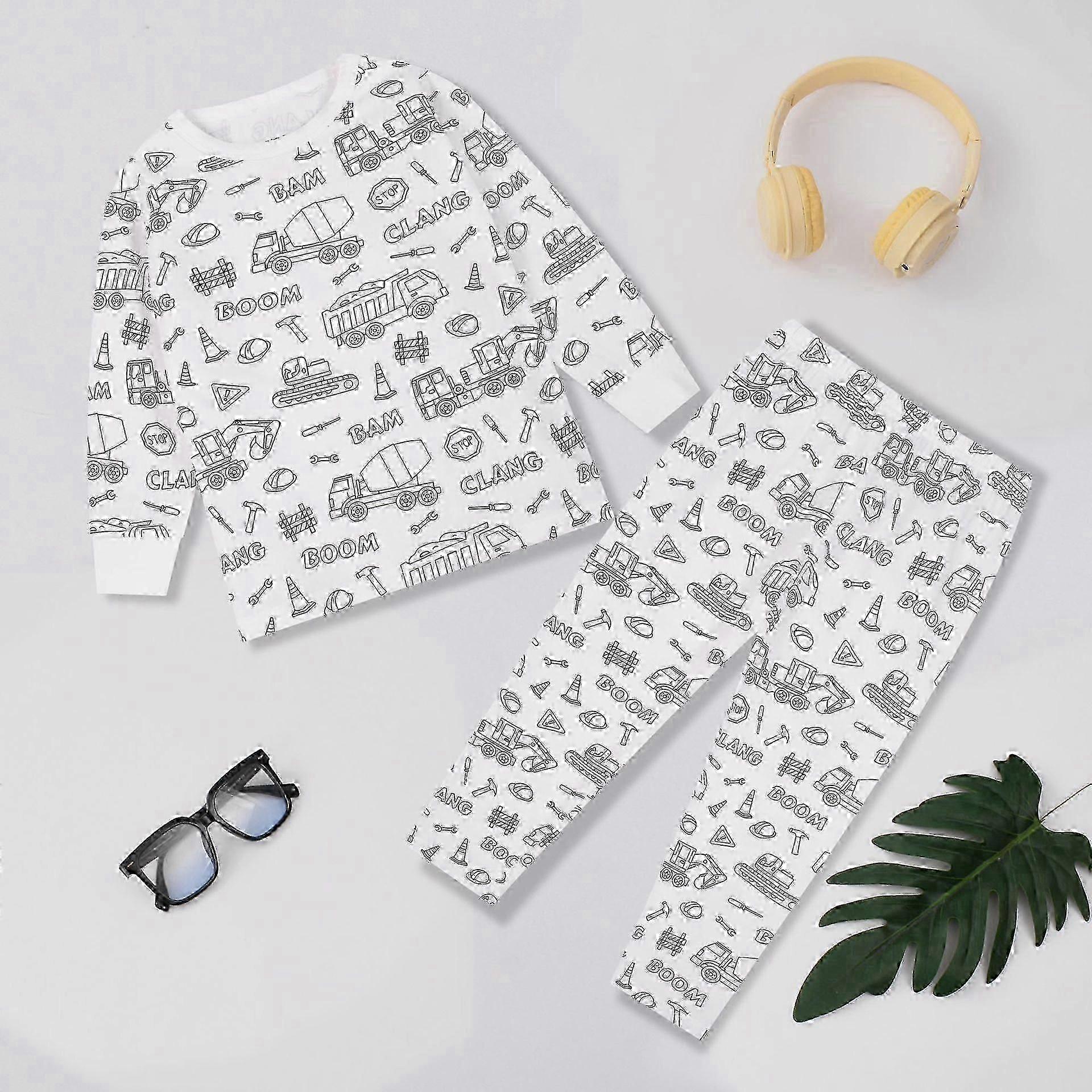 Conjunto de Pijamas de Grafite DIY para Crianças Criativas, Conjunto de Pijamas de Colorir Seus Próprios Pijamas para Meninos e Meninas-Bom