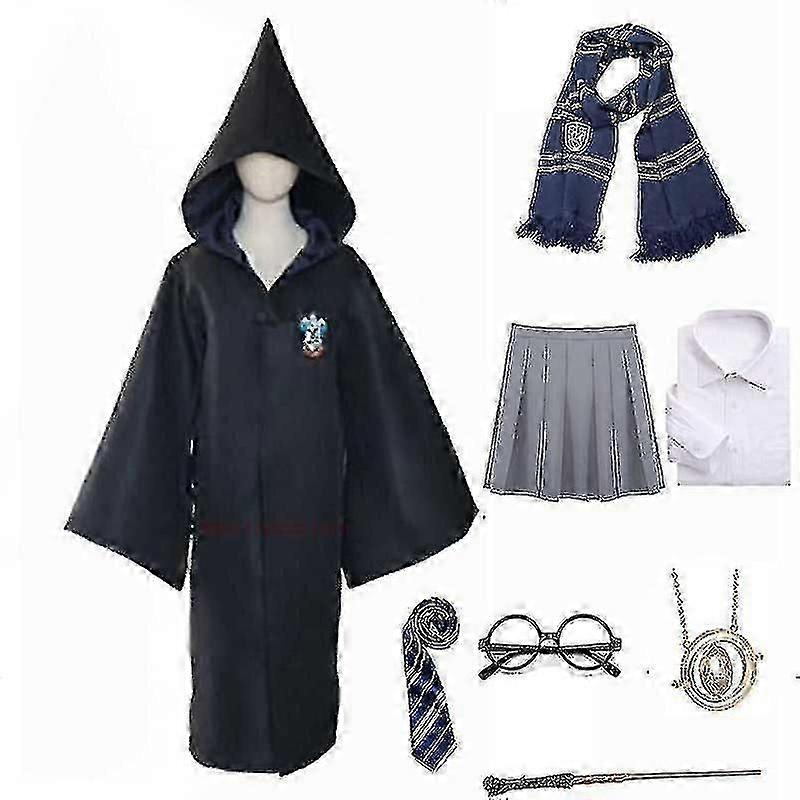 女性女の子魔女学校制服ハーマイオニーコスプレローブドレスセーターワンドマジックカレッジハロウィーンコスチューム