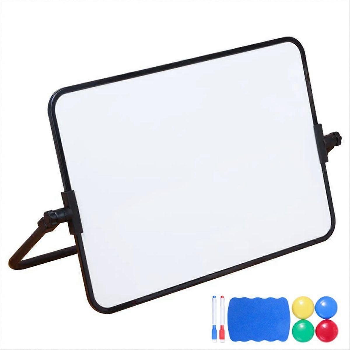 Dry Erase White Board with Stand Erasable Whiteboard with Support School Presentation Board Desk Stable A4 Size