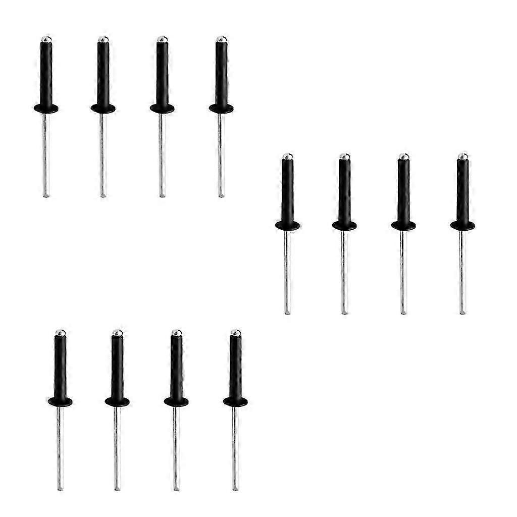 12 Pieces M5 Aluminum Small Head Black Open End Blind Pop Kayak Rivet M5x10
