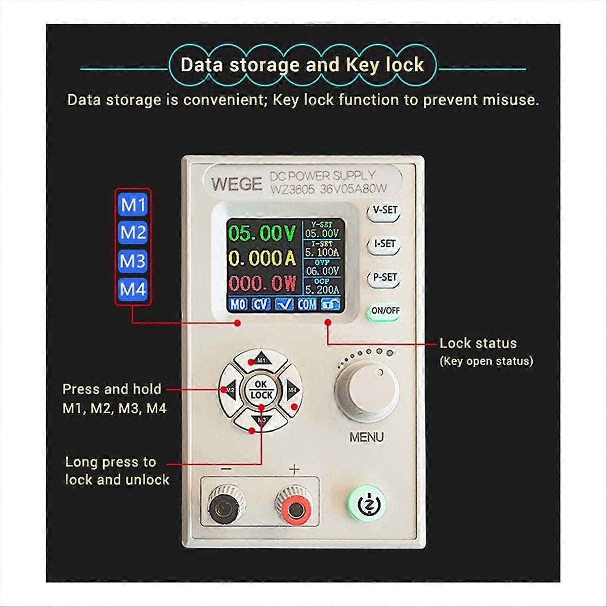 WZ3605 Anti-Backflow Adjustable Digital Control DC Power Supply 36V D