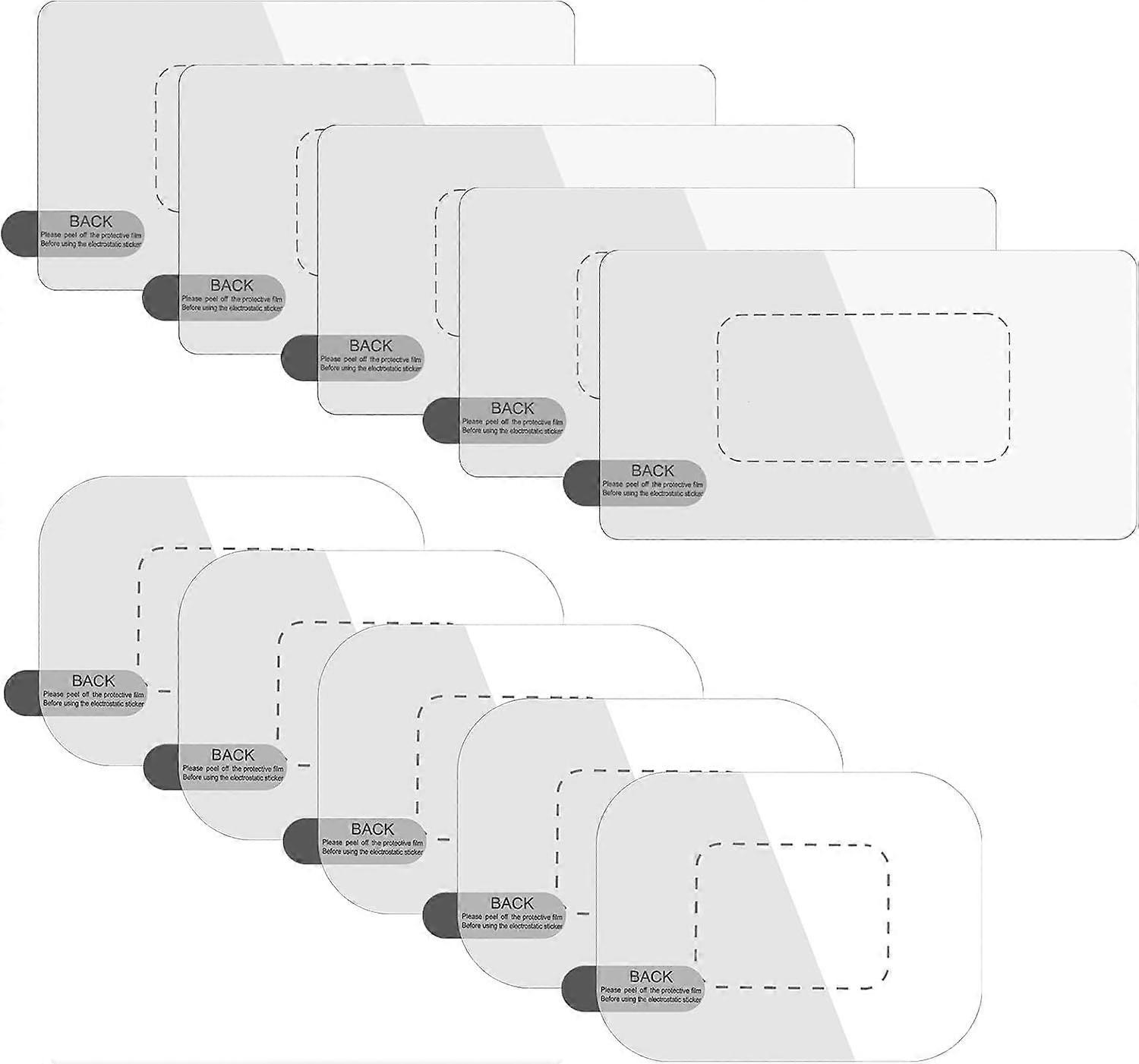 Xinjoduz 10 PCS Dash Cam Sticker 2 Size Electrostatic Stickers for Windshields Reusable Weatherproof Reflective Clear Static Cling Window Stickers Res