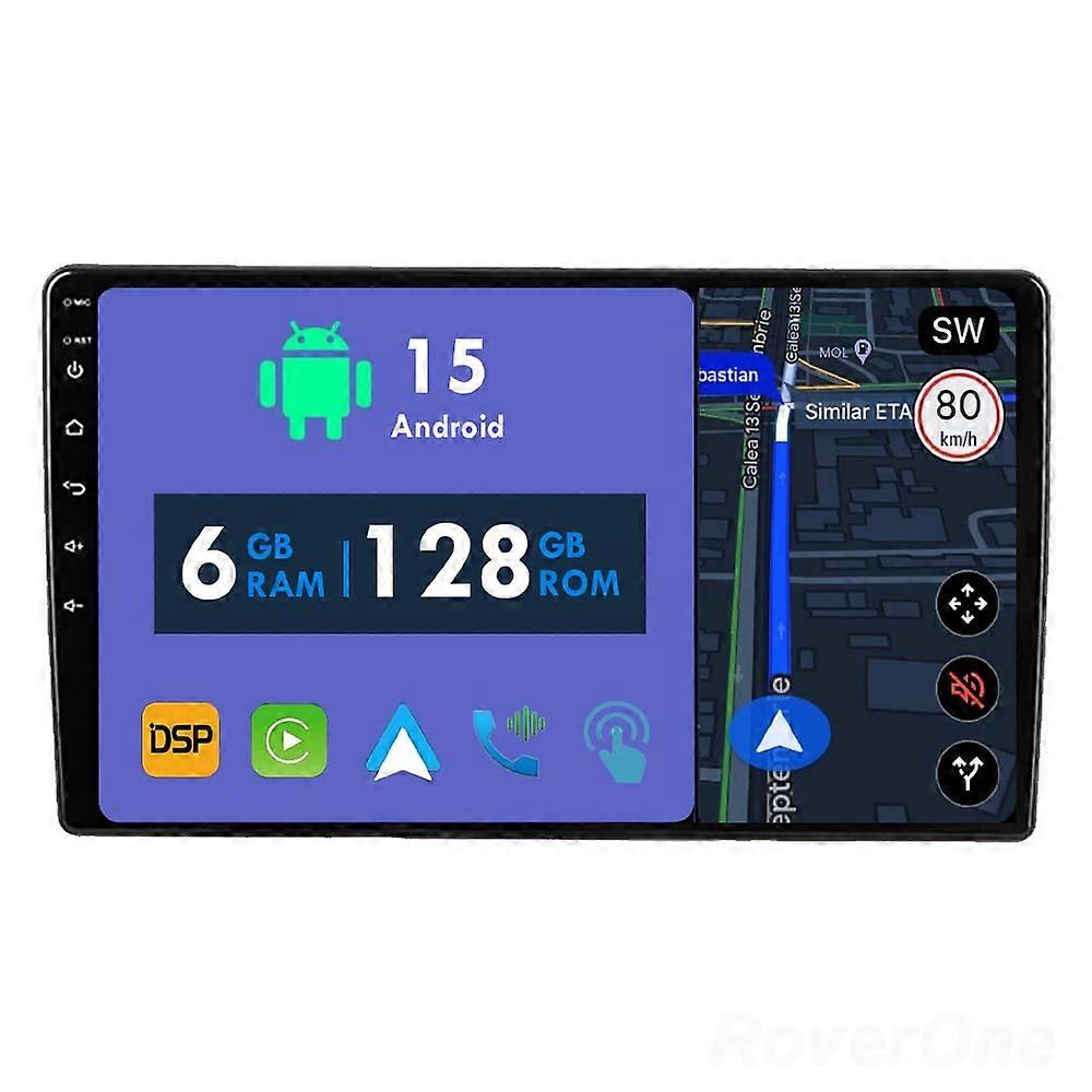 Car Radio 6G+128G CarPlay GPS Navigation Head Unit for Toyota Coaster 2013 - 2015 Android Auto Bluetooth Stereo Touch Screen