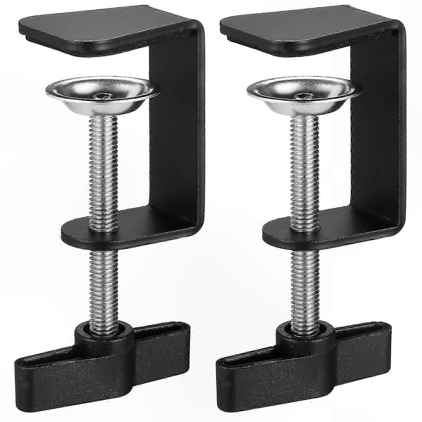 2-Pack C-Shaped Table Mount Clamps for Desk Retaining Clips