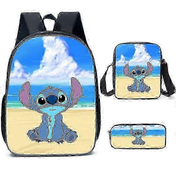 Lilo Stitch Stitch Backpack School Bag Three-piece Set Colour G