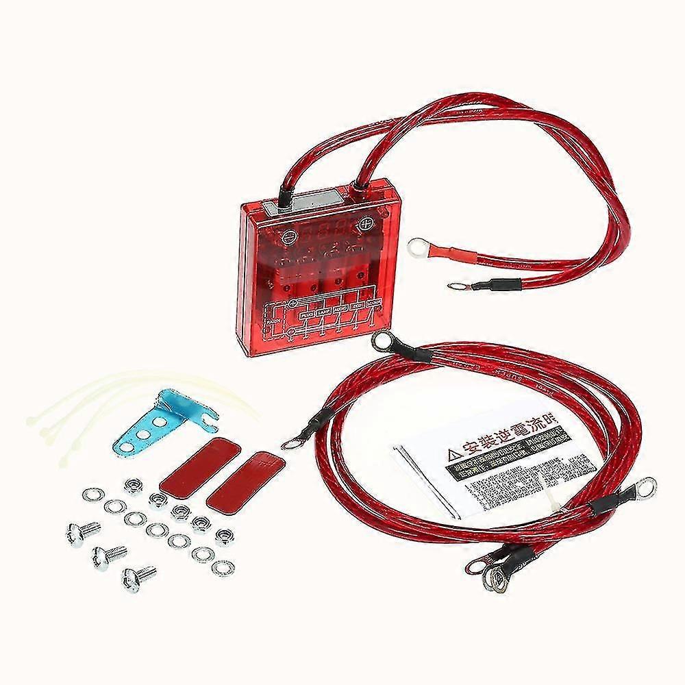 Red Car Digital Voltage Stabilizer Universal 12v Electric Voltage Regulator Rectifier With Earth Ground Cables And Mounting Hardware Kit