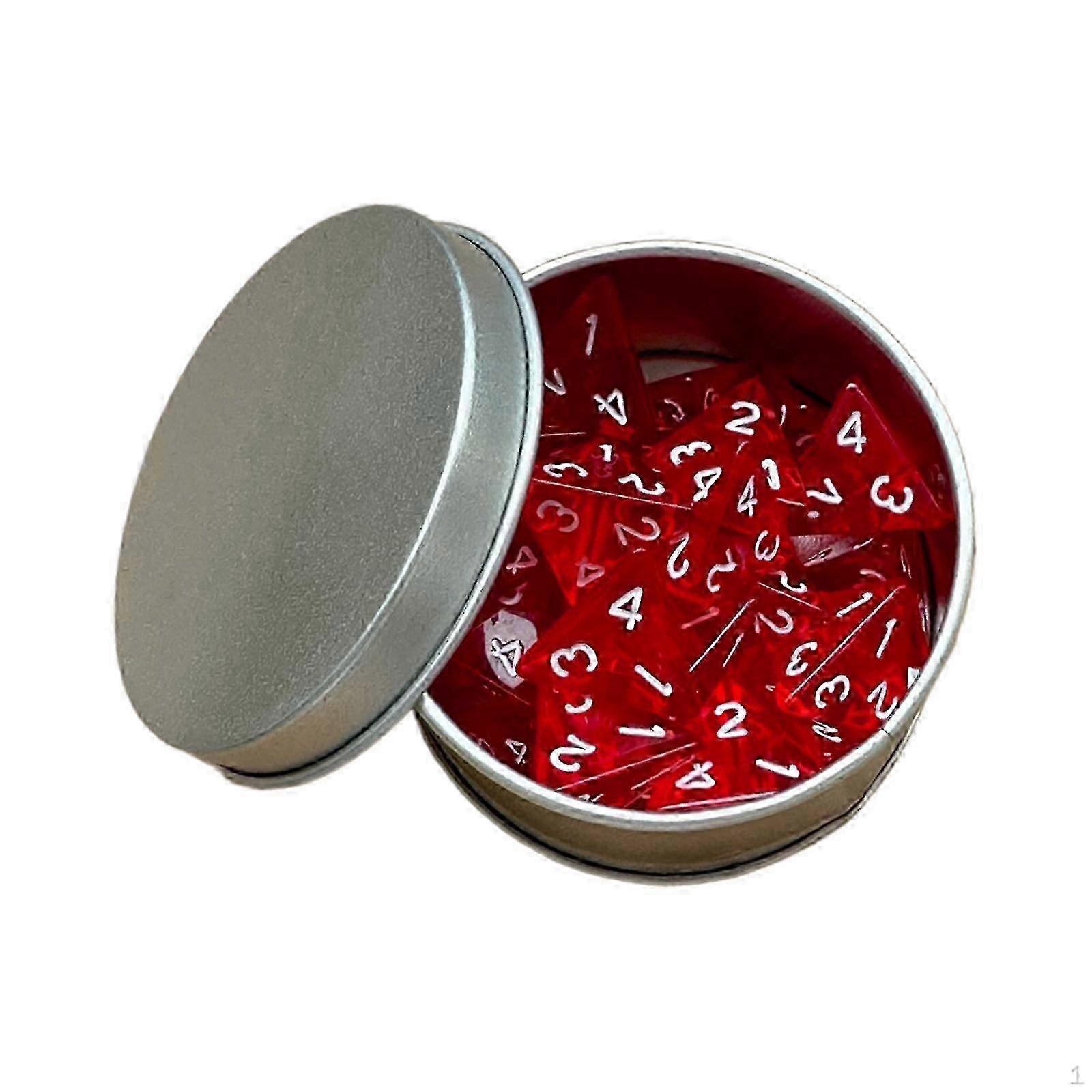 25 Count Pack of 4 Sided Dice Role Playing Game Dices Acrylic Polyhedral Set D4 16mm