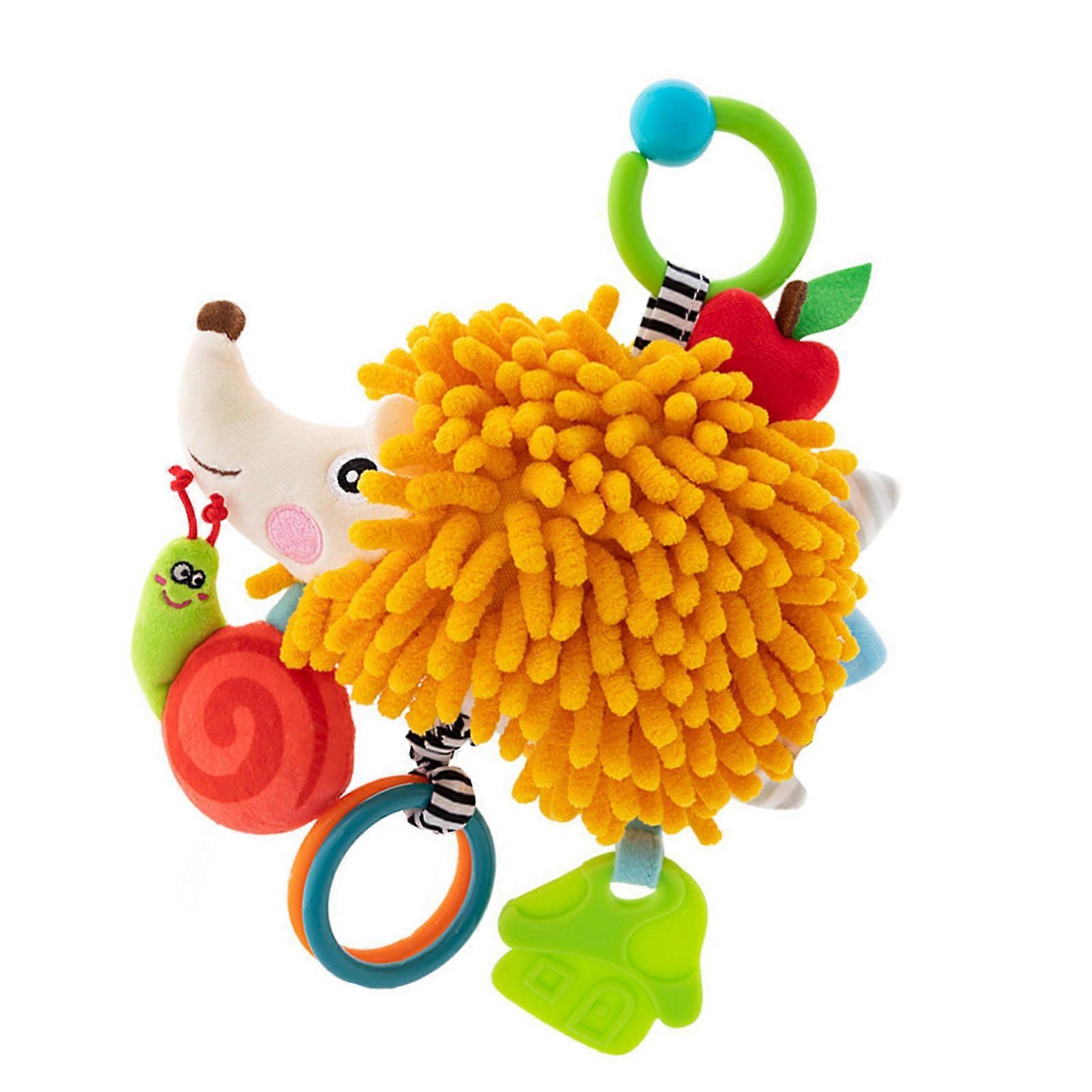 Developmental Crib Toy Feature Auditory Rattles Colorful Designs To Improve Infant Sensory Perception Coordination  Yellow