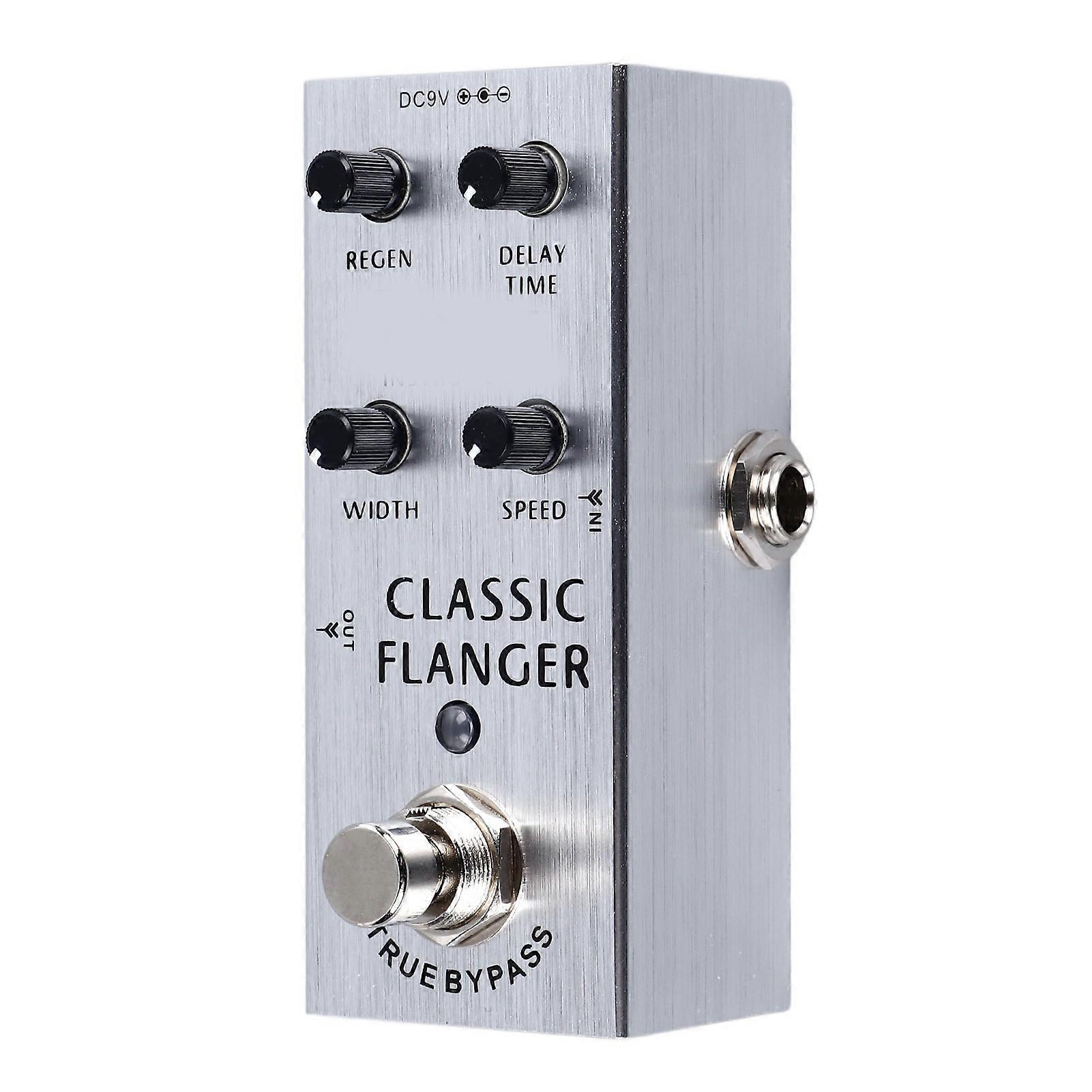 Ηλεκτρικό πεντάλ κιθάρας Effector πολυλειτουργικό για ρύθμιση κουμπιού συντονισμού μουσικών οργάνων Μεταλλικό κέλυφος κελύφους ασημί