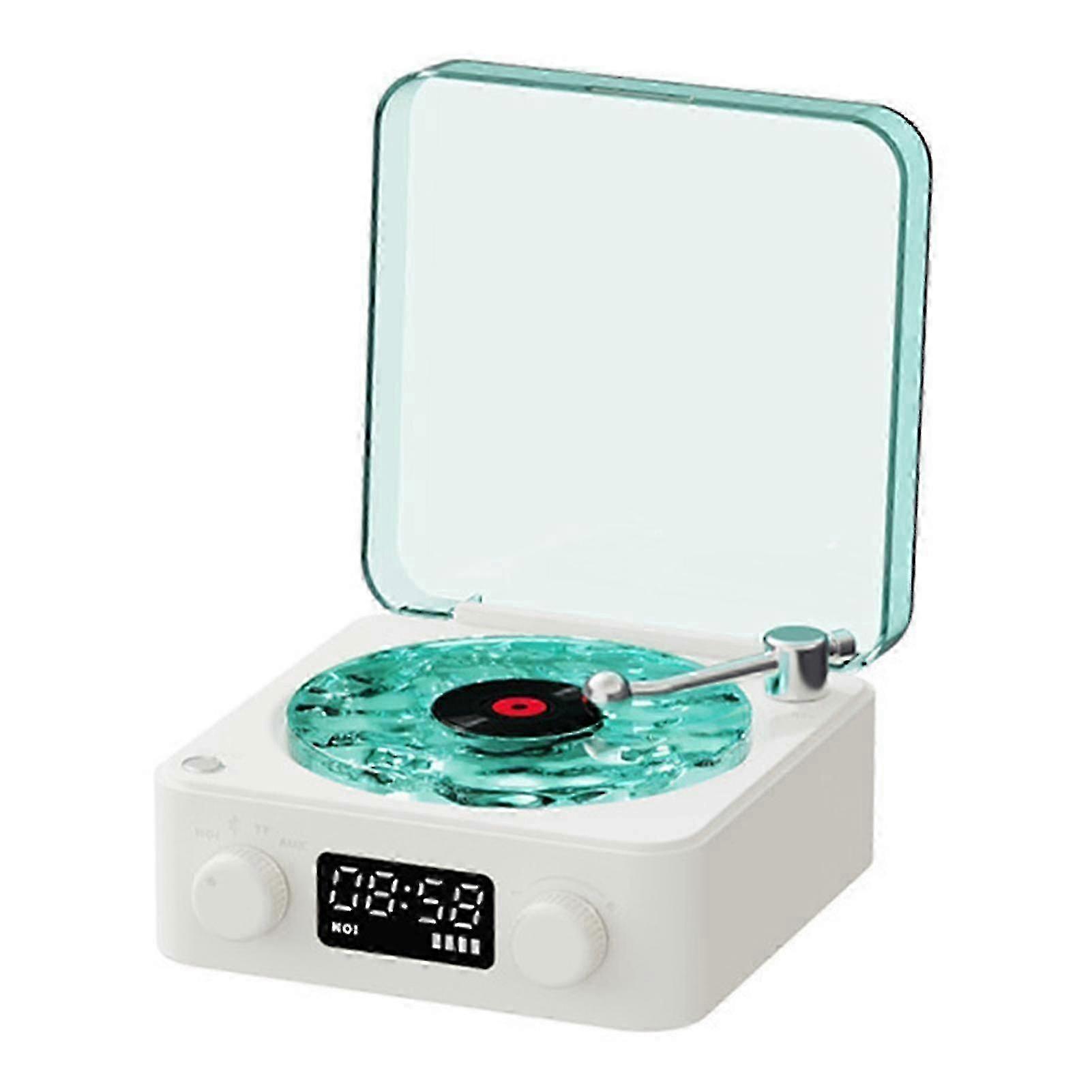 Bluetooth turntable for vinyl records with retro speaker and compact design