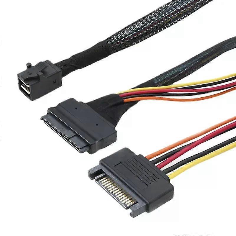 Built-in 12G Mini SAS HD to U2 36P SFF-8643 to SAS U2 SFF-8639 Cable 05M/1M with 15Pin SATA Power Supply Suitable for U2 SSD