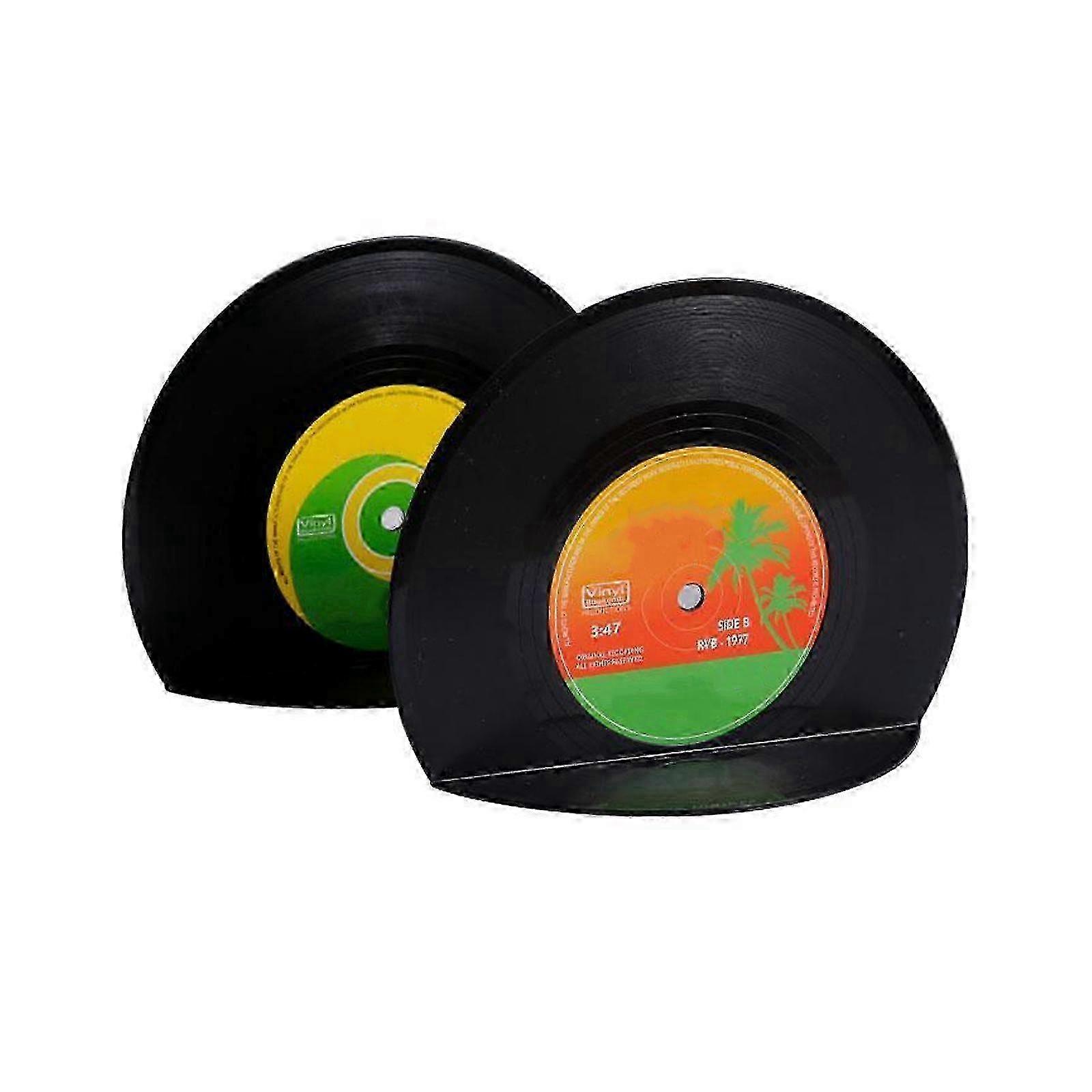 Unique Vinyl Record Bookends for Book Enthusiasts