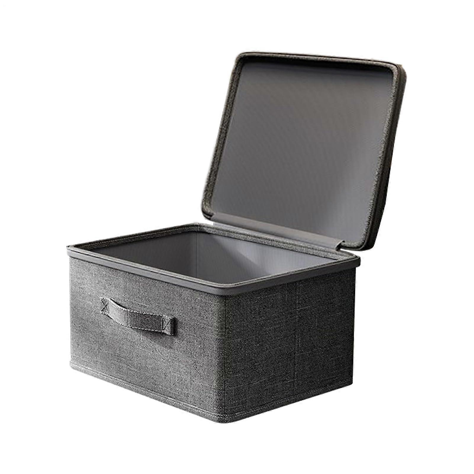 Lockable Storage Container Foldable Fabric Storage Box With Lock Gray S Cube Storage Box Snacks Food Chest Stackable